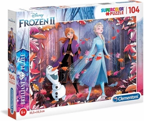 Clementoni 104 Piece SupeRColor Brilliant Puzzle Frozen II Olaf Anna Elsa