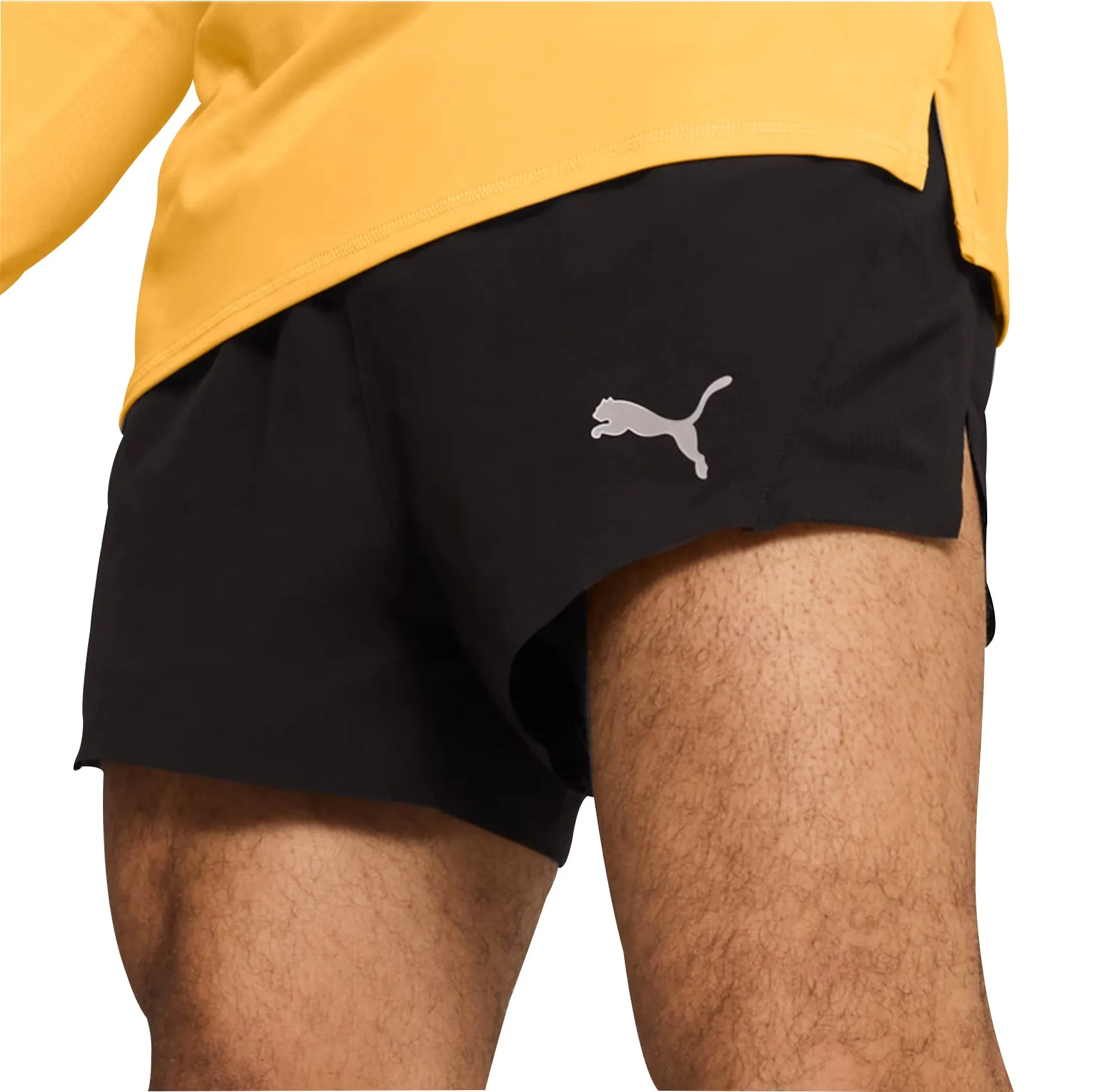 Clothing Puma  Men Puma Run Ultraweave Velocity 3 Inch Mens Running Shorts - Black