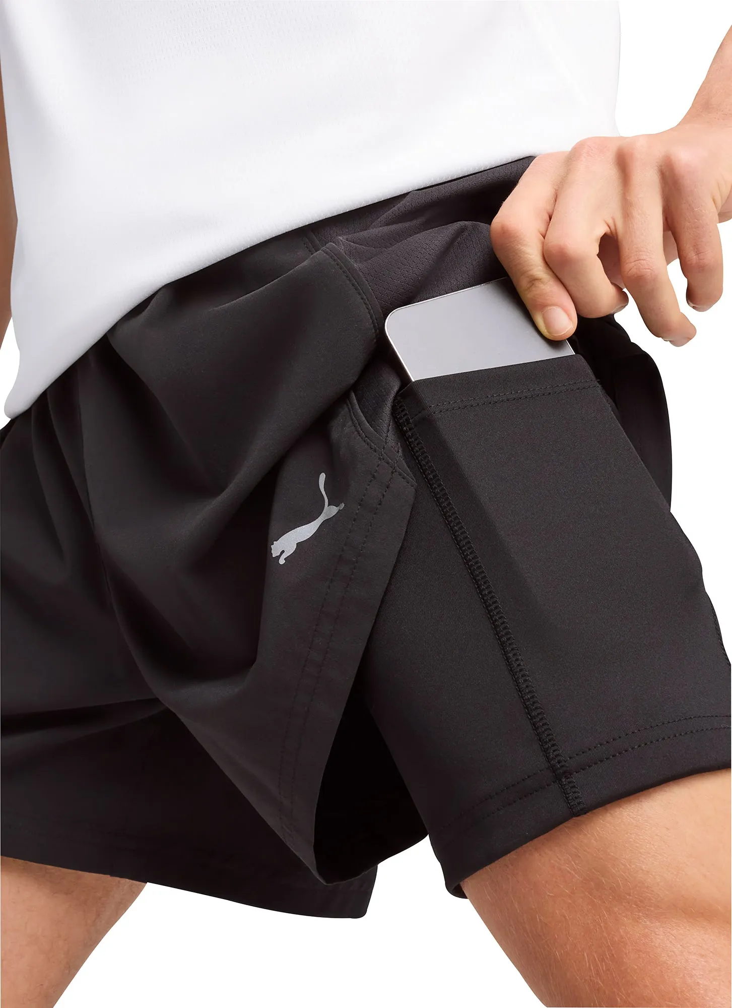 Clothing Puma  Men Puma Velocity 2 In 1 Mens Running Shorts - Black
