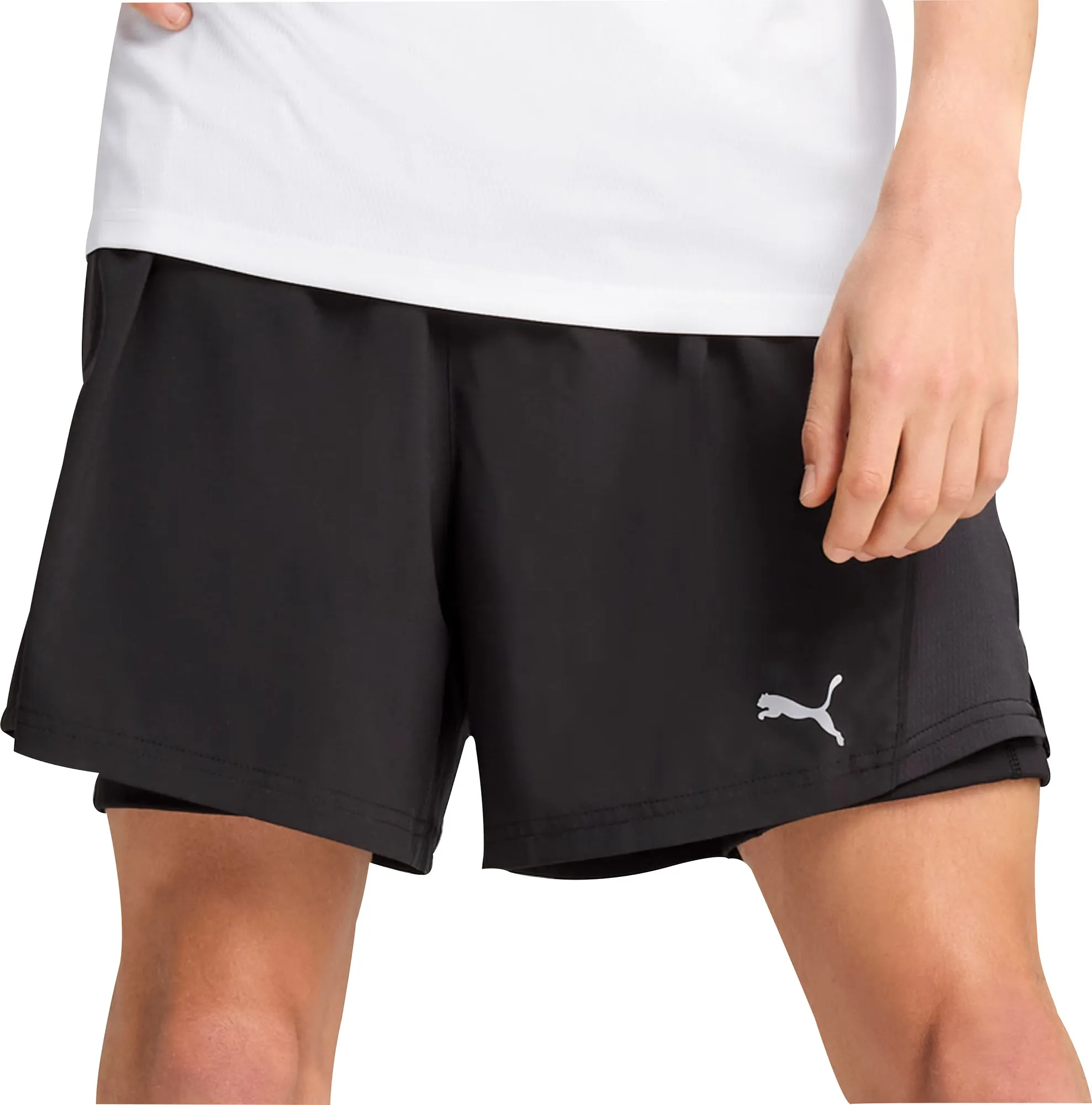 Clothing Puma  Men Puma Velocity 2 In 1 Mens Running Shorts - Black