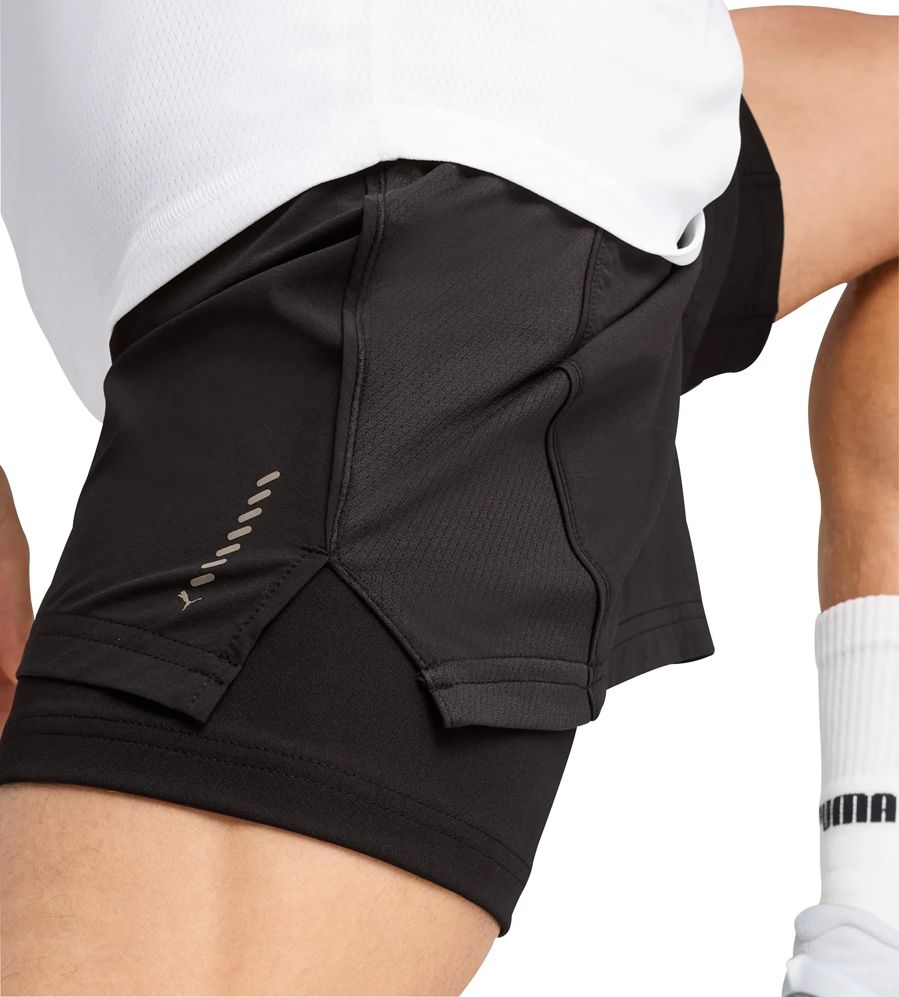 Clothing Puma  Men Puma Velocity 2 In 1 Mens Running Shorts - Black