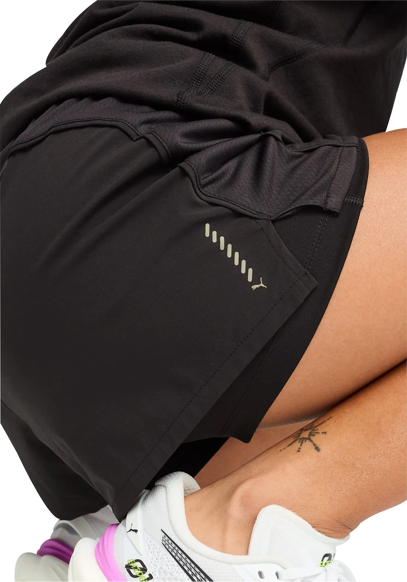 Clothing Puma  Women Puma Velocity 2 In 1 Womens Running Shorts - Black