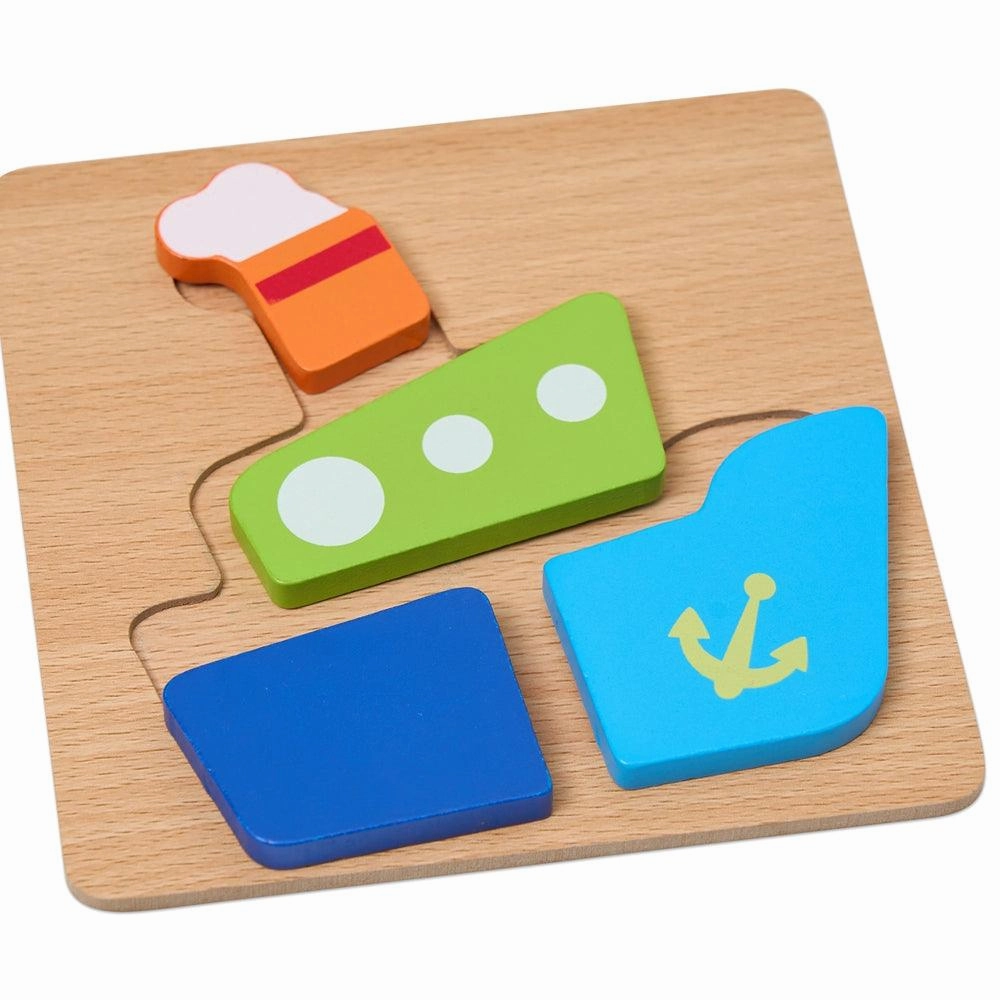 Colourful Four Piece Boat Puzzle