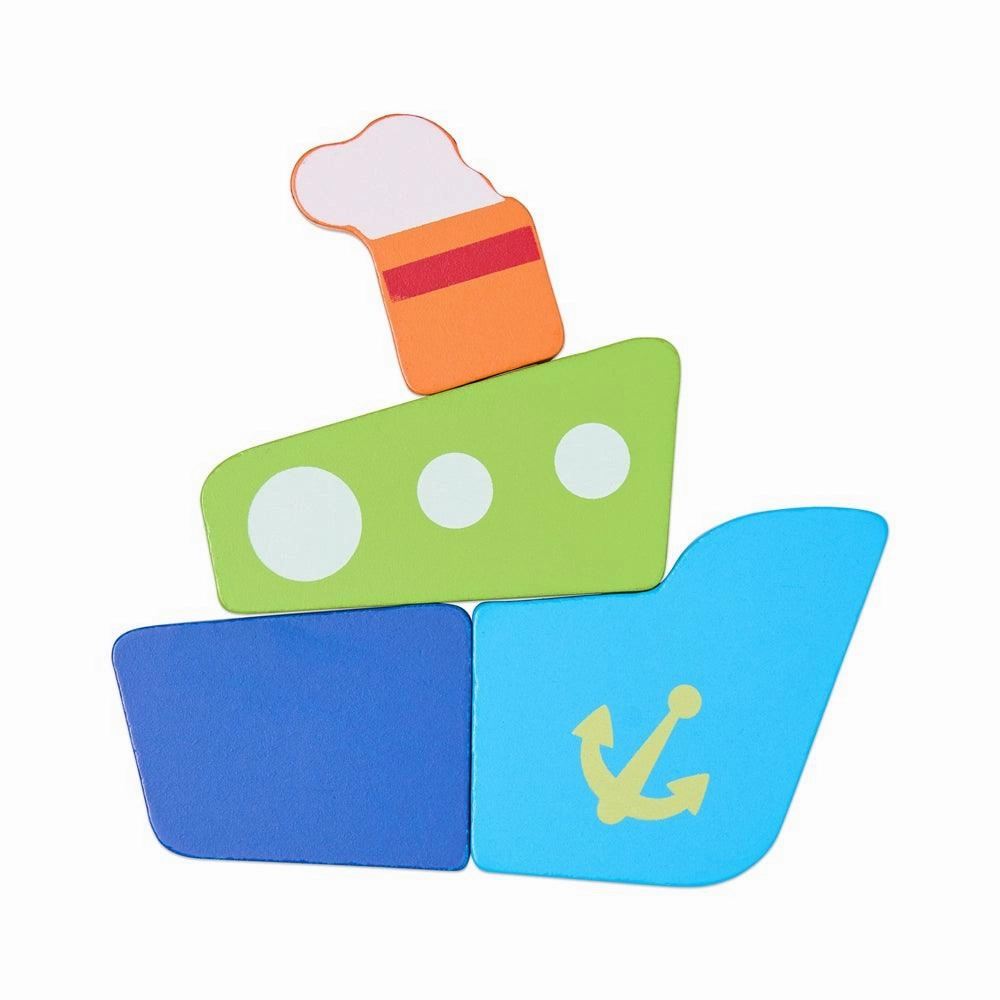 Colourful Four Piece Boat Puzzle