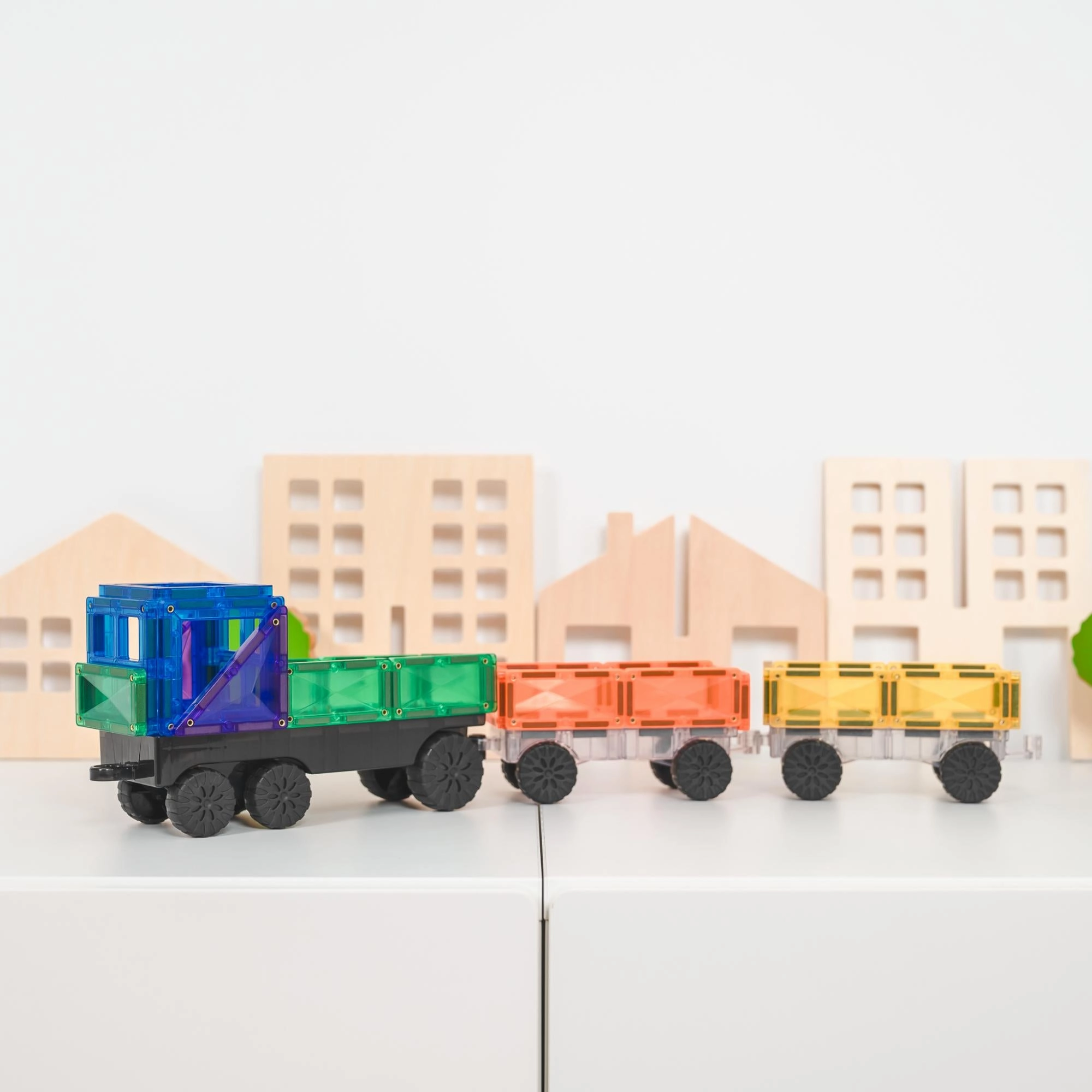 CONNETIX Magnetic Tiles 50 Piece Rainbow Transport Pack