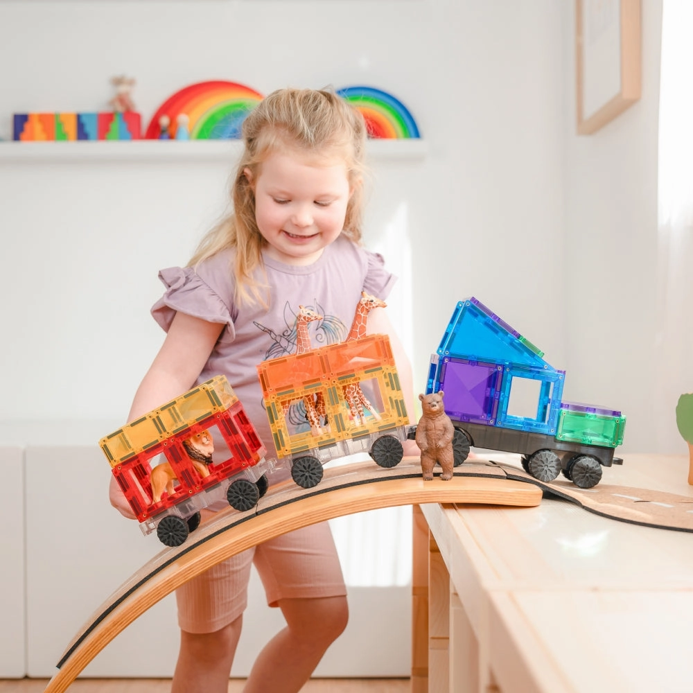 CONNETIX Magnetic Tiles 50 Piece Rainbow Transport Pack