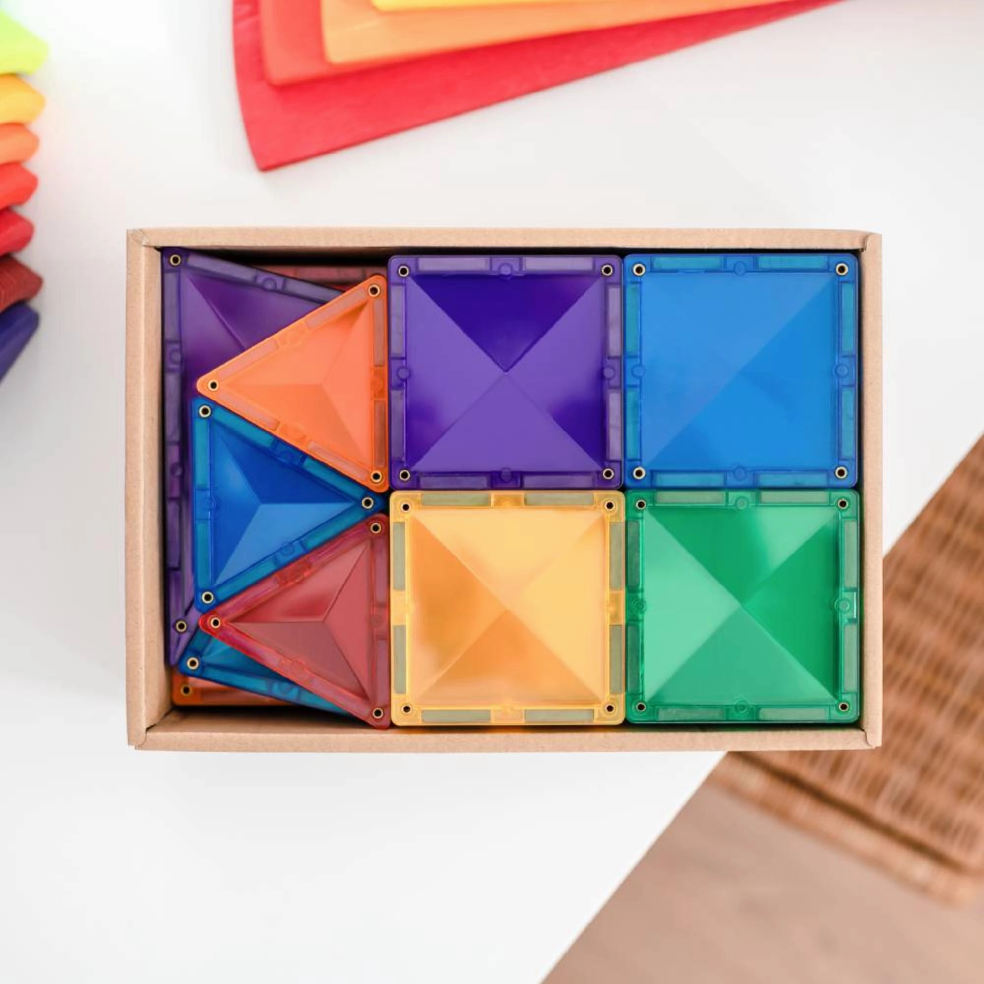 CONNETIX Magnetic Tiles 60 Piece Rainbow Starter Pack