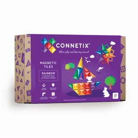 CONNETIX Magnetic Tiles 60 Piece Rainbow Starter Pack