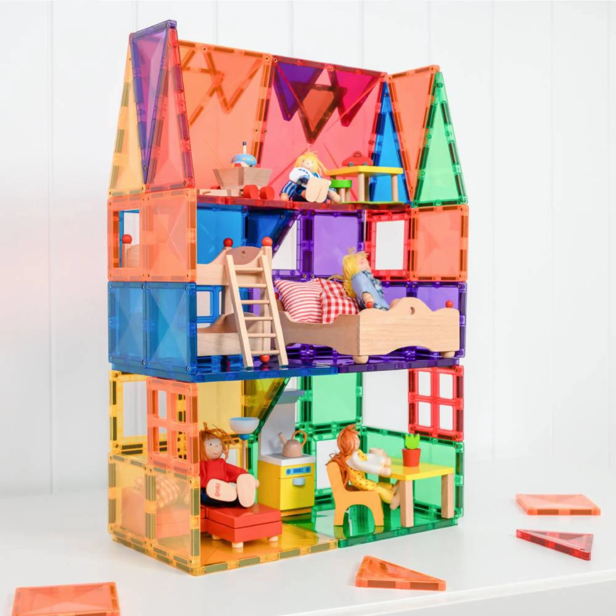 CONNETIX Magnetic Tiles 60 Piece Rainbow Starter Pack
