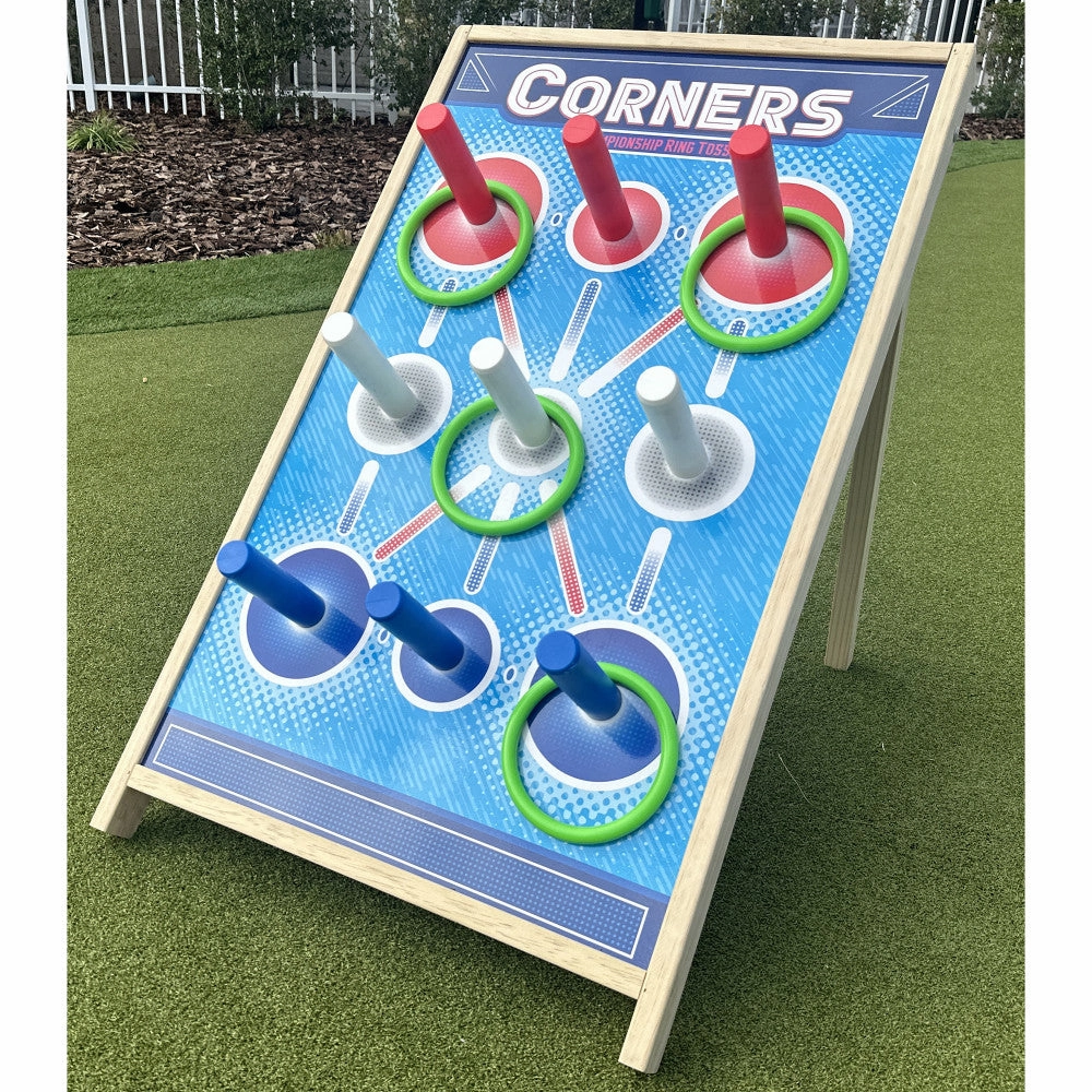 Corners Championship 4pc Green Ring Toss Set - Outdoor & Indoor Fun