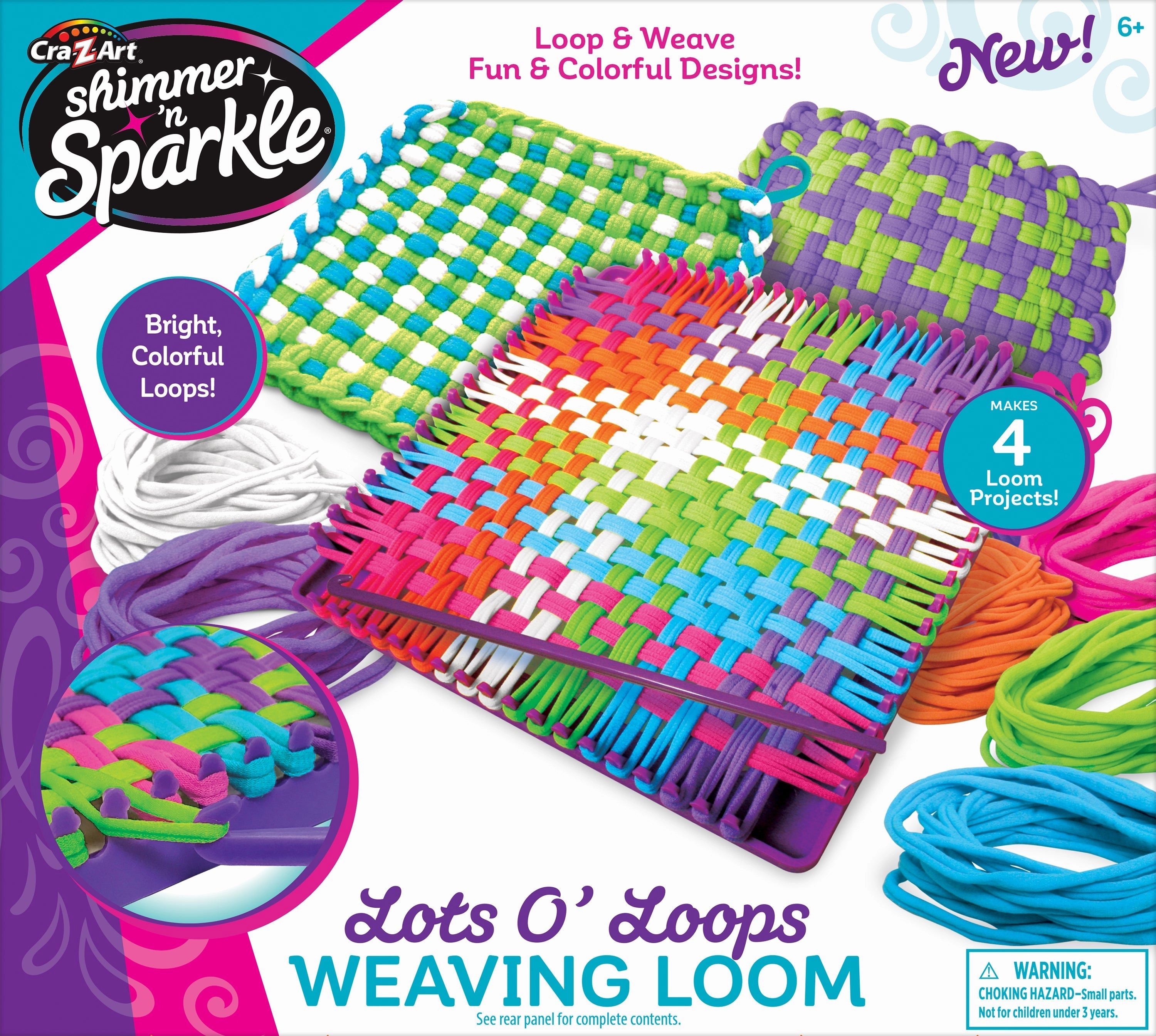 Cra-Z-Art Shimmer 'N Sparkle Lots O' Loops Weaving Loom.