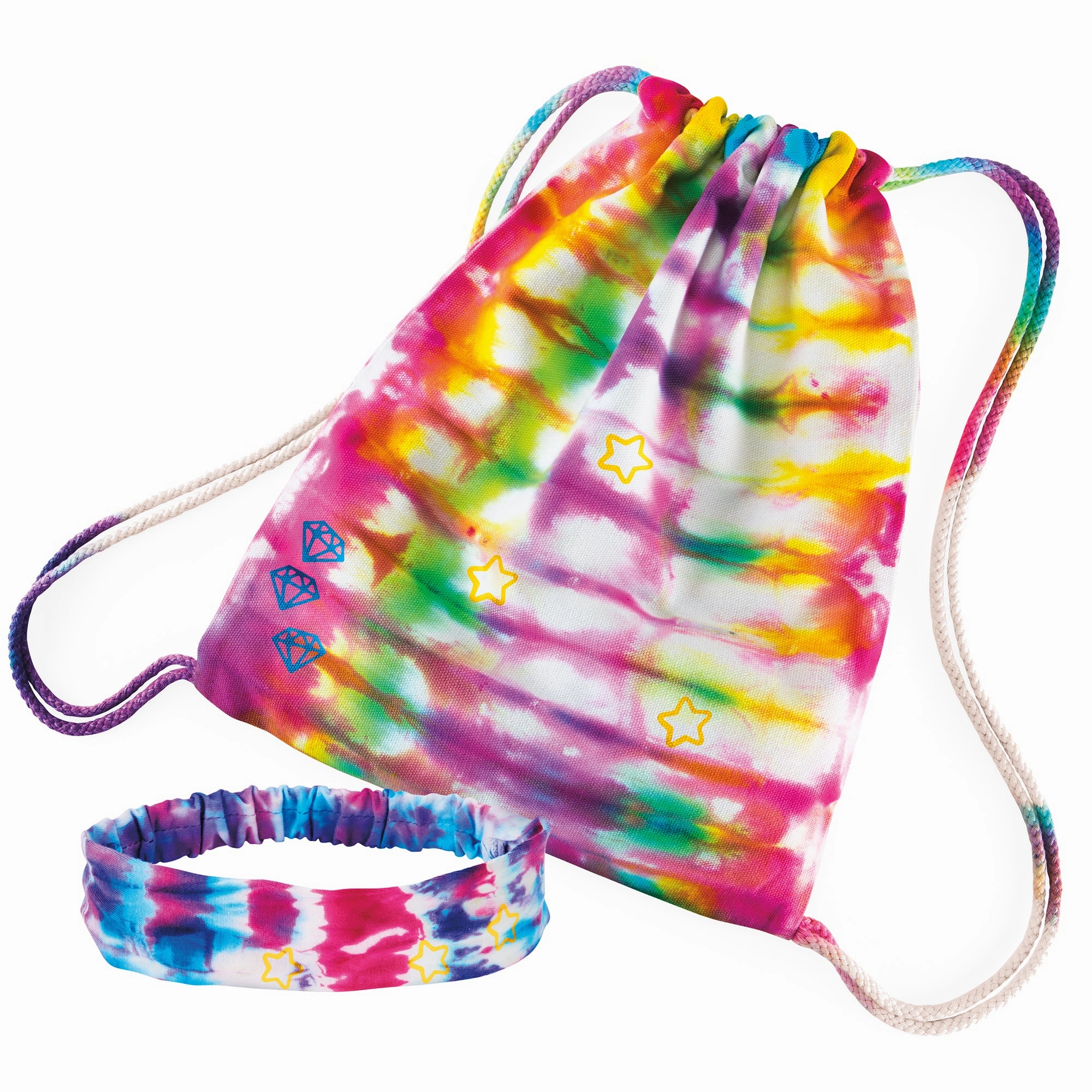 Cra-Z-Art Shimmer N' Sparkle Tie Dye Fashion Tote & Headband Kit - Pink/Yellow/Blue