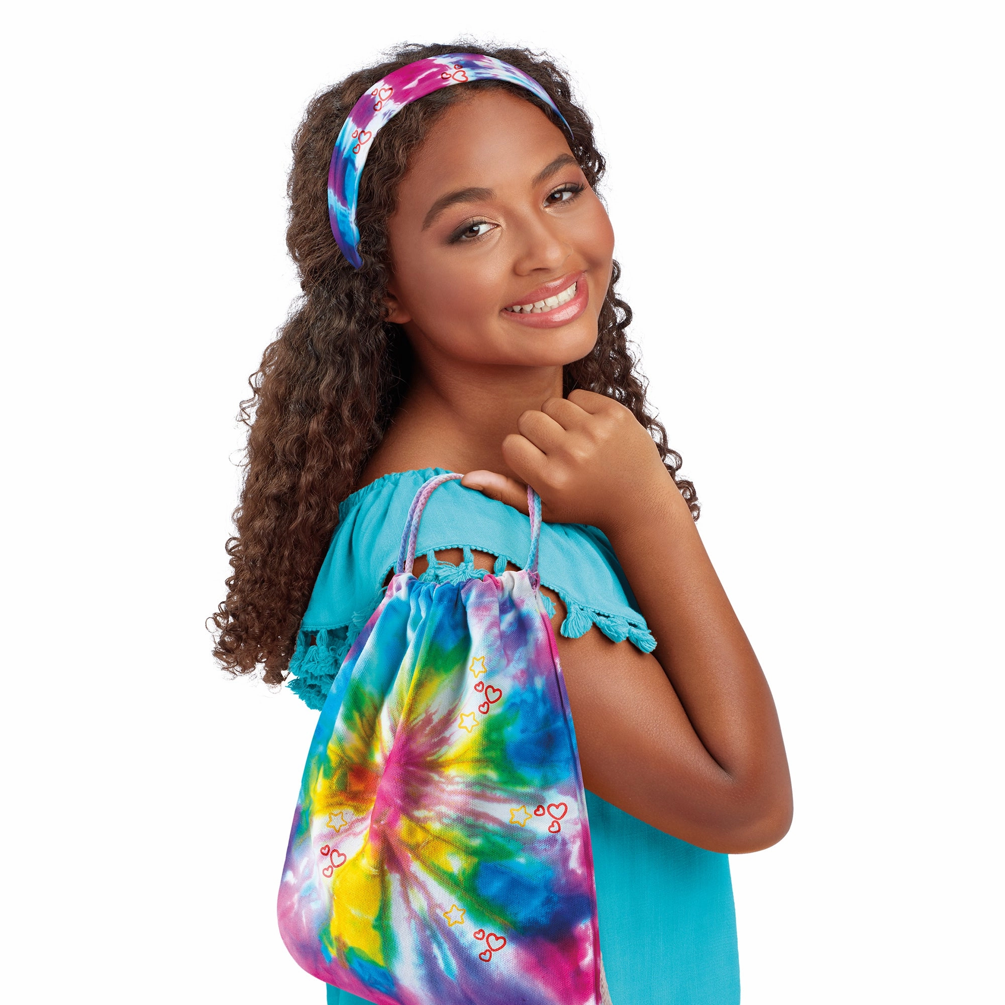 Cra-Z-Art Shimmer N' Sparkle Tie Dye Fashion Tote & Headband Kit - Pink/Yellow/Blue