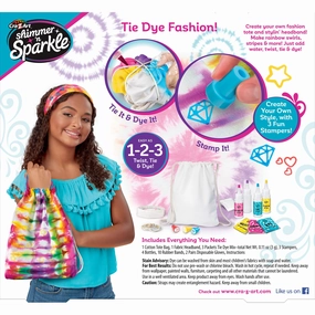 Cra-Z-Art Shimmer N' Sparkle Tie Dye Fashion Tote & Headband Kit - Pink/Yellow/Blue