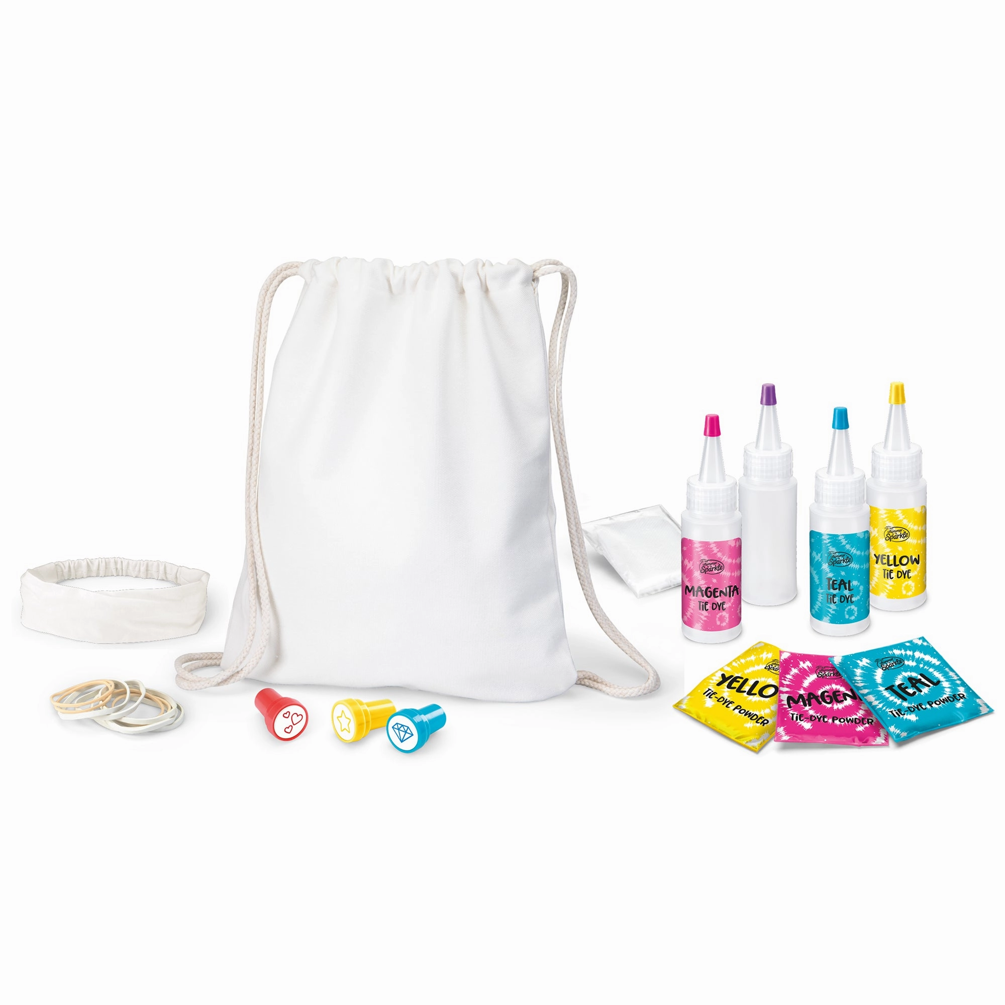 Cra-Z-Art Shimmer N' Sparkle Tie Dye Fashion Tote & Headband Kit - Pink/Yellow/Blue