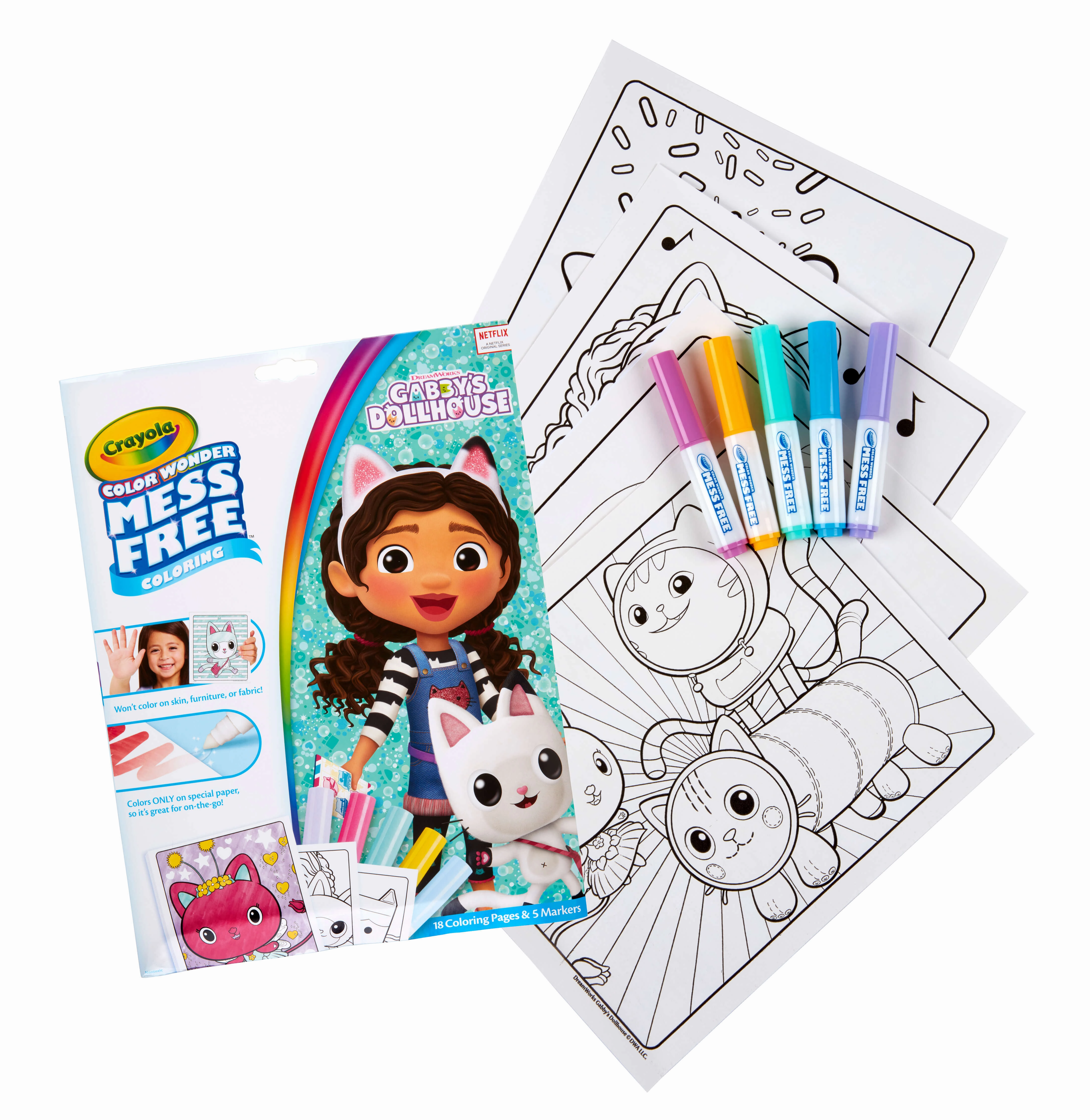 Crayola Colour Wonder Gabbys Dollhouse Mess Free Colouring Book Age 3 