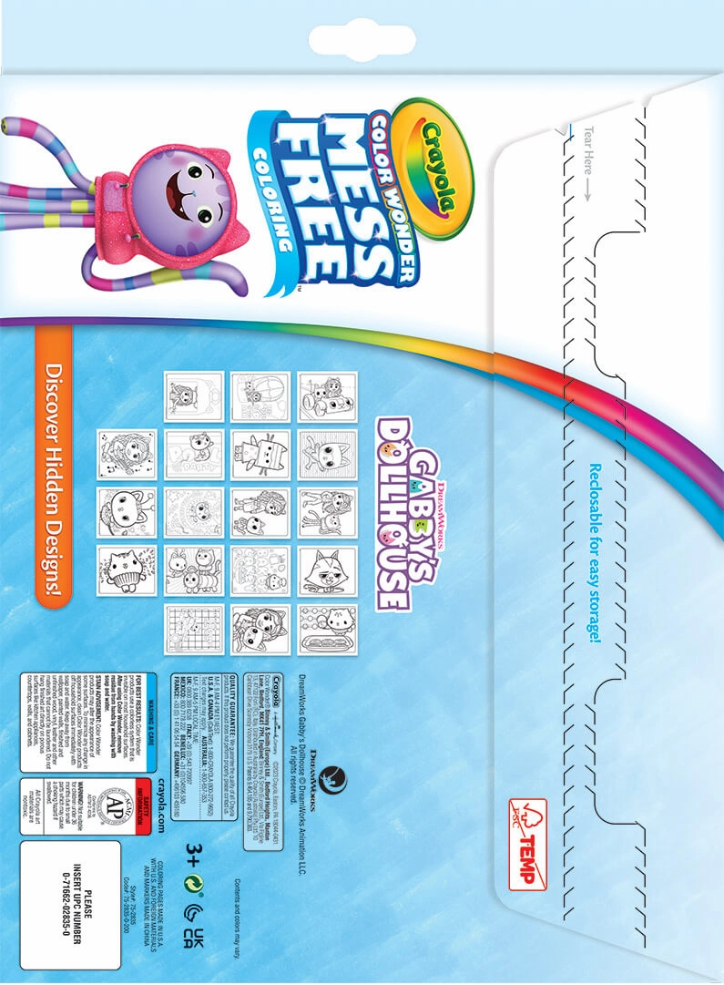 Crayola Colour Wonder Gabbys Dollhouse Mess Free Colouring Book Age 3 