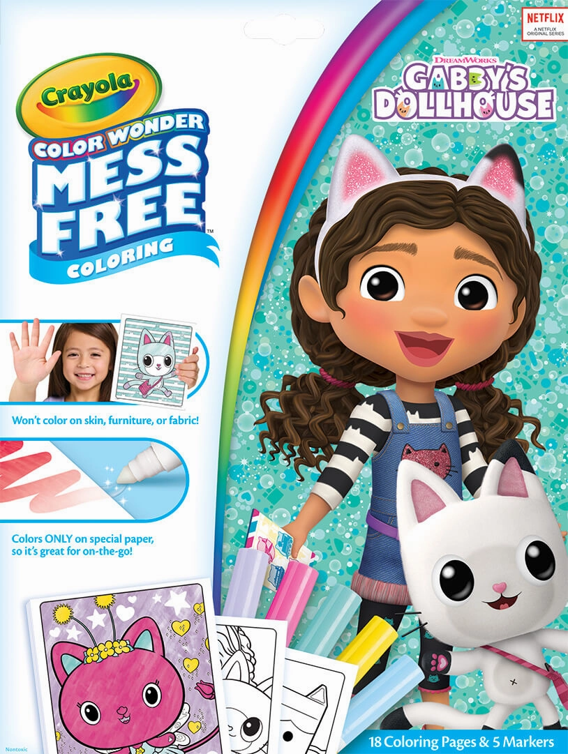 Crayola Colour Wonder Gabbys Dollhouse Mess Free Colouring Book Age 3 