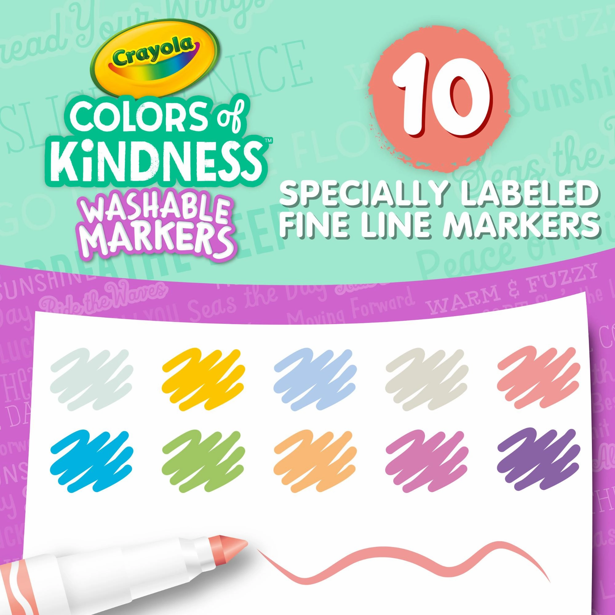 Crayola Colours Of Kindness Fineline Washable Markers 10 Pack