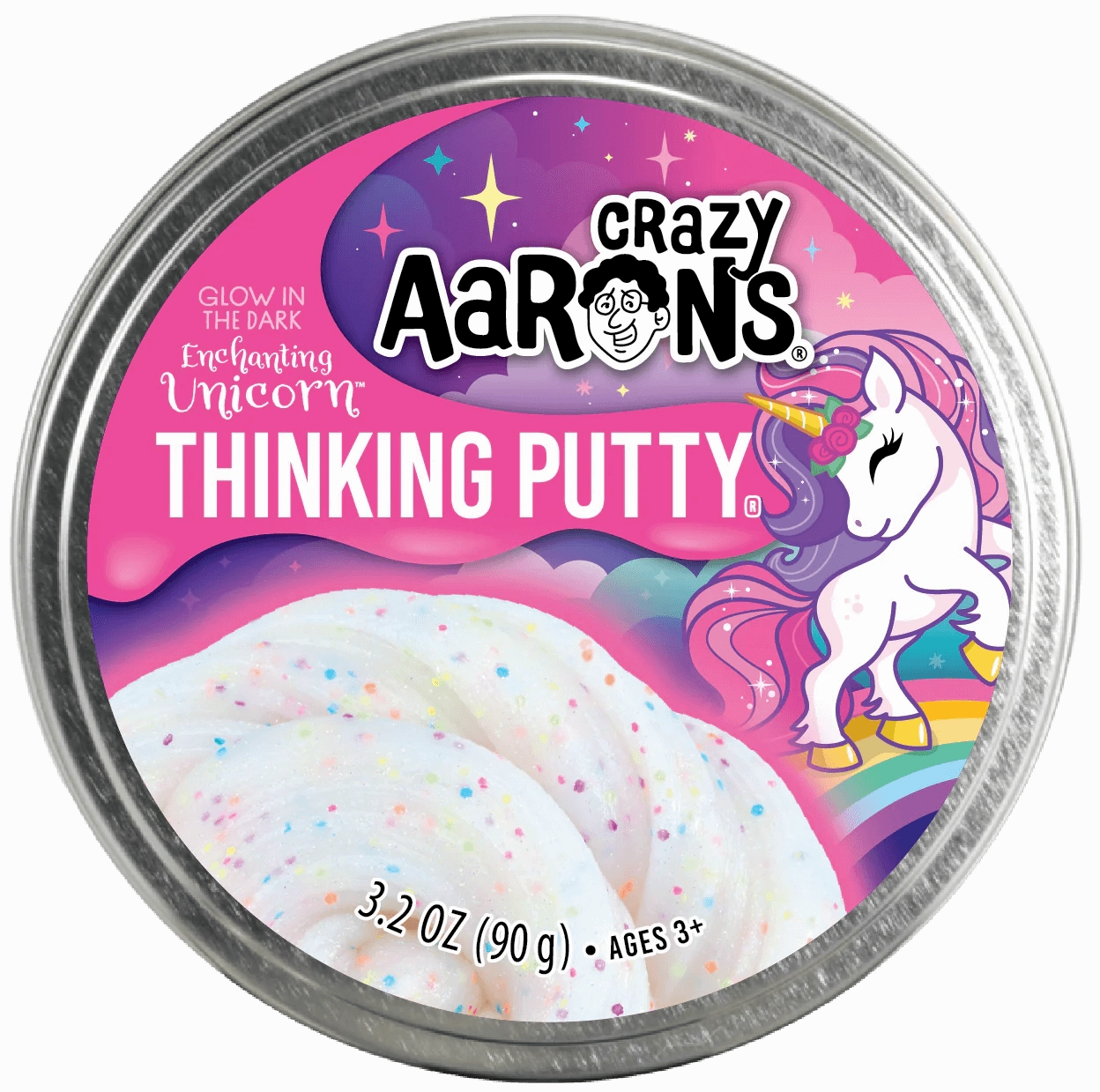 Crazy Aaron's Glowbrights Enchanting Unicorn Thinking Putty for Age 3 