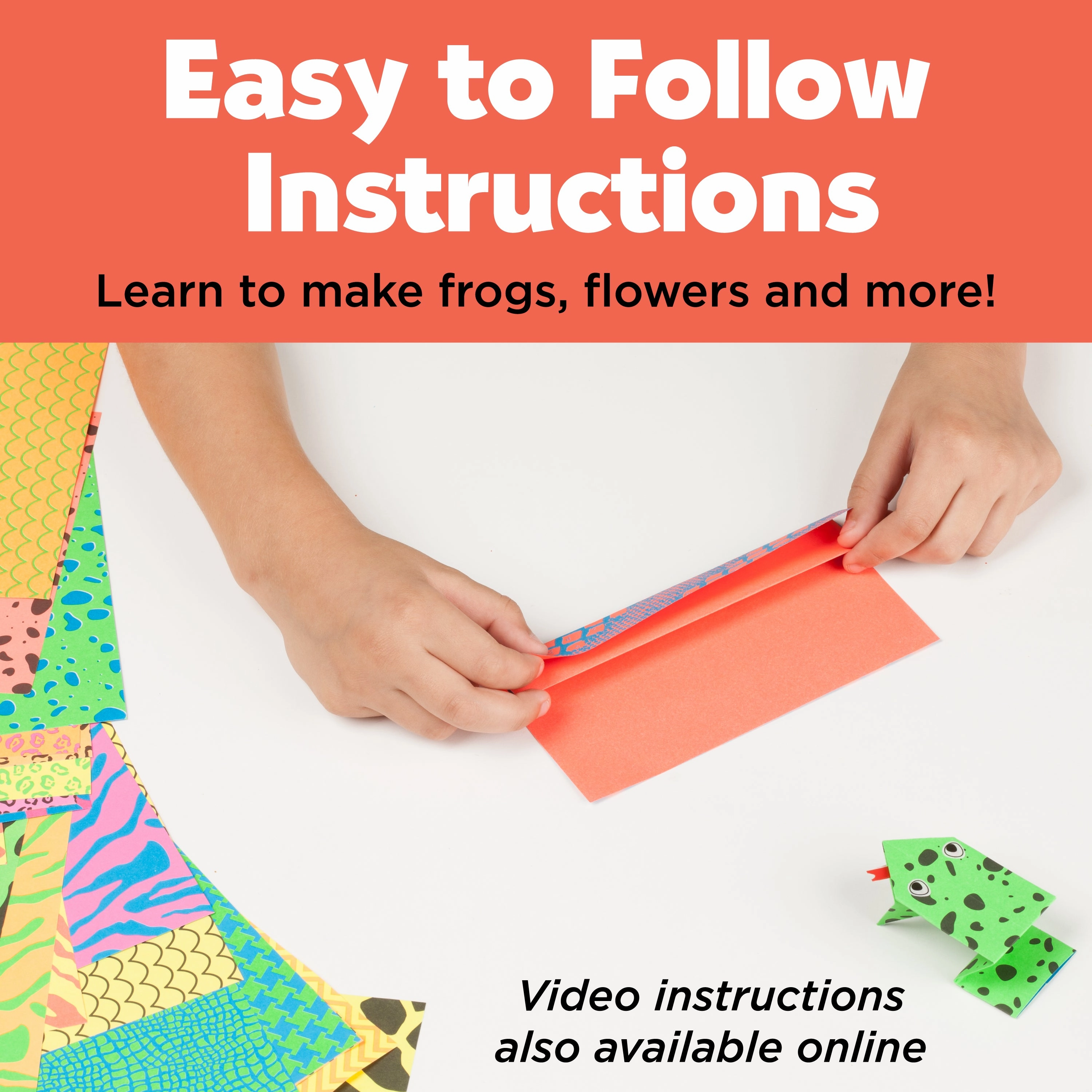 Creativity for Kids Bright Neon Origami Craft Kit Set