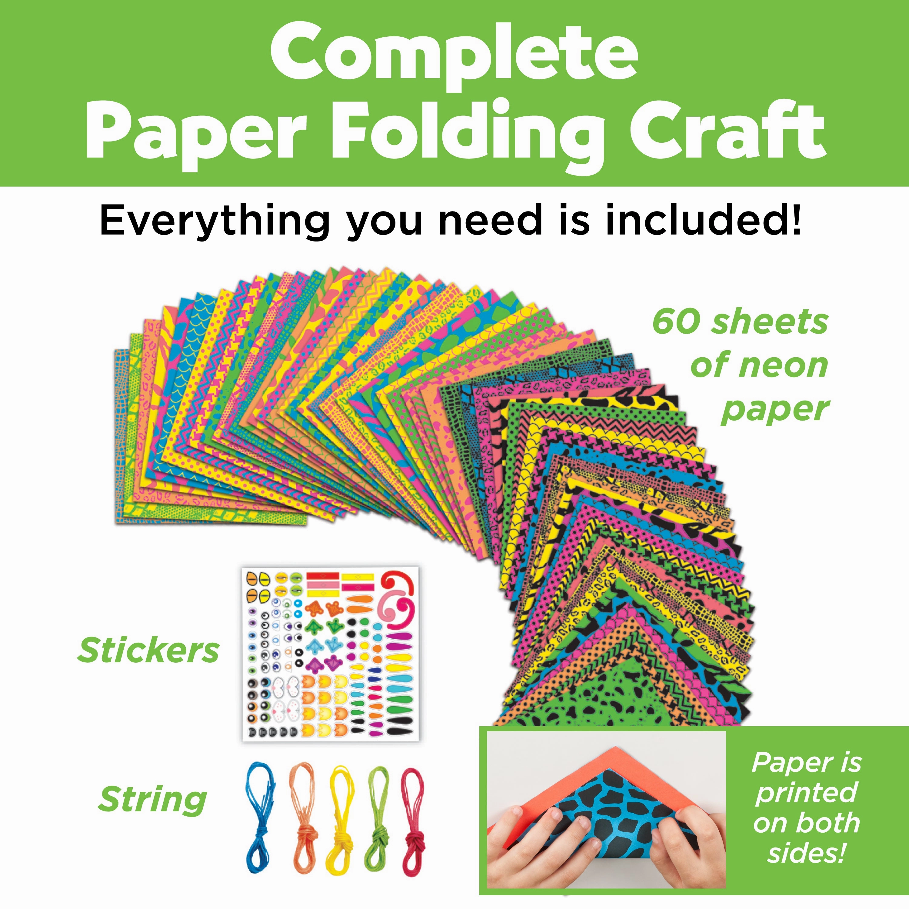 Creativity for Kids Bright Neon Origami Craft Kit Set