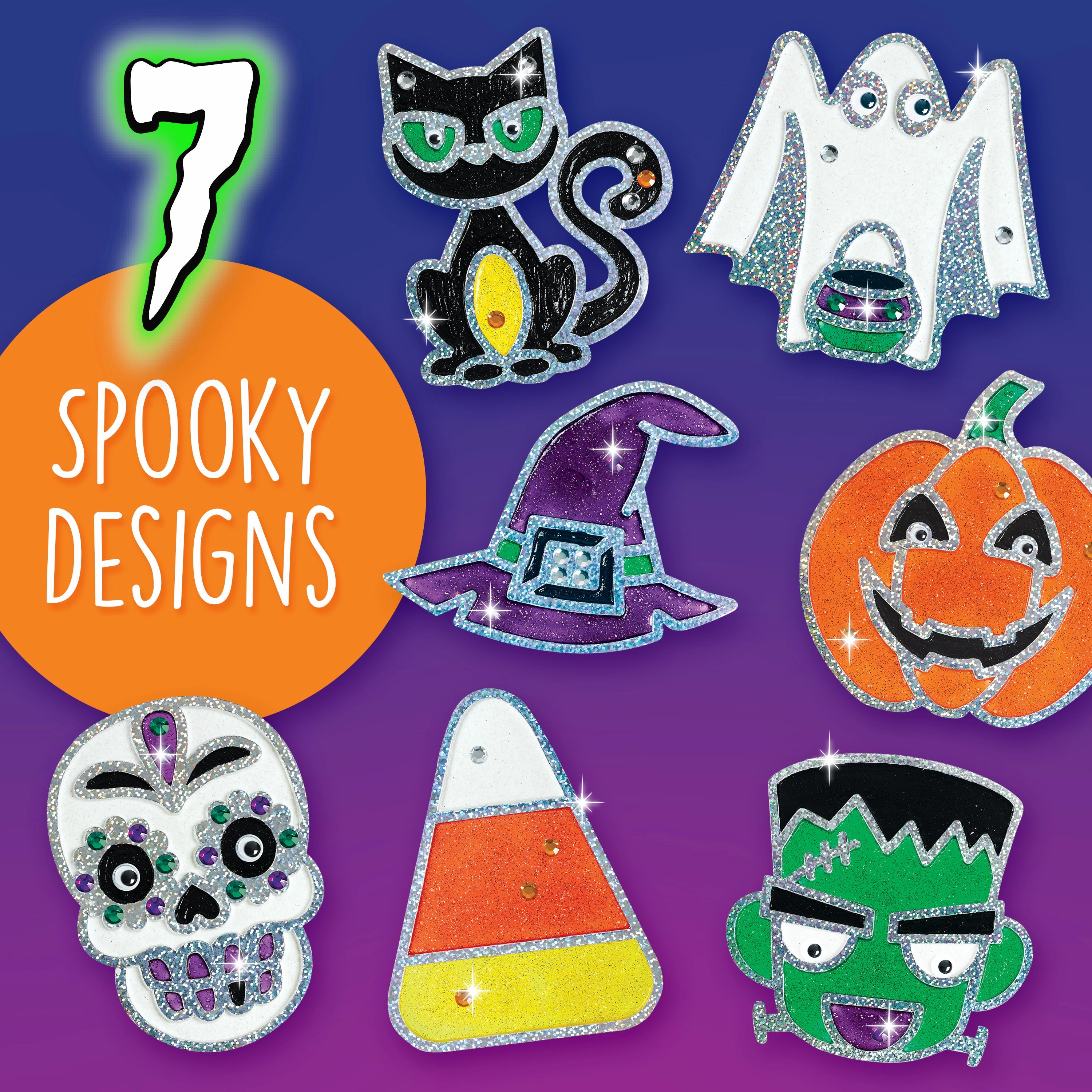 Creativity for Kids Halloween Sparkle Window Art Kit - Spooky Crafts
