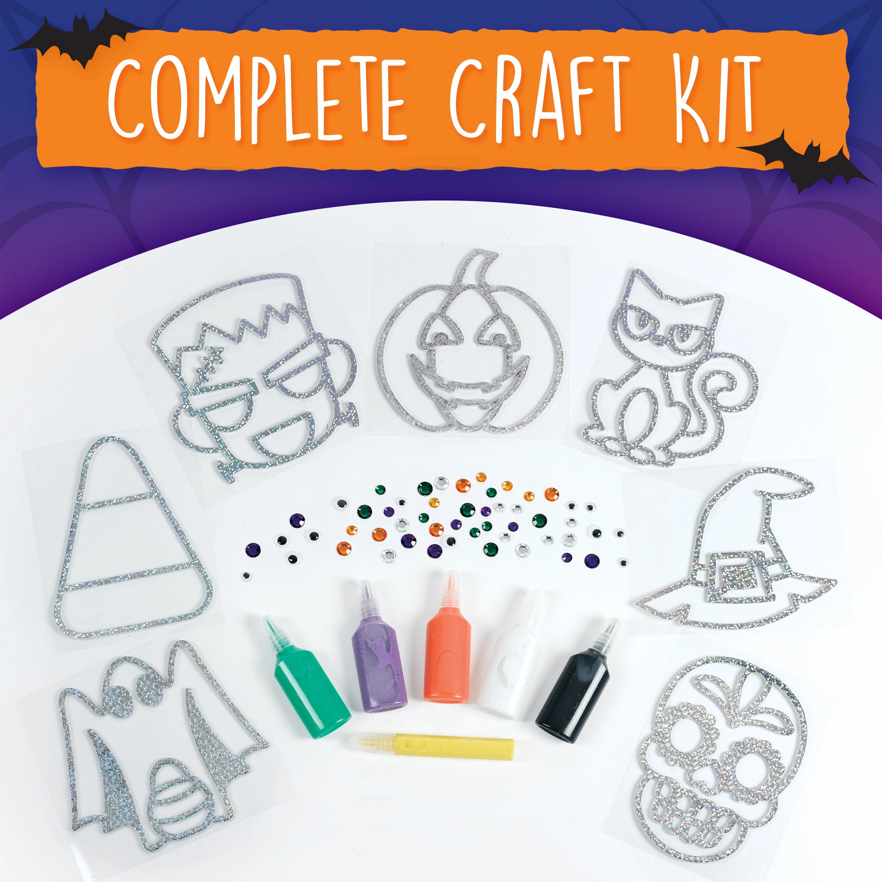 Creativity for Kids Halloween Sparkle Window Art Kit - Spooky Crafts
