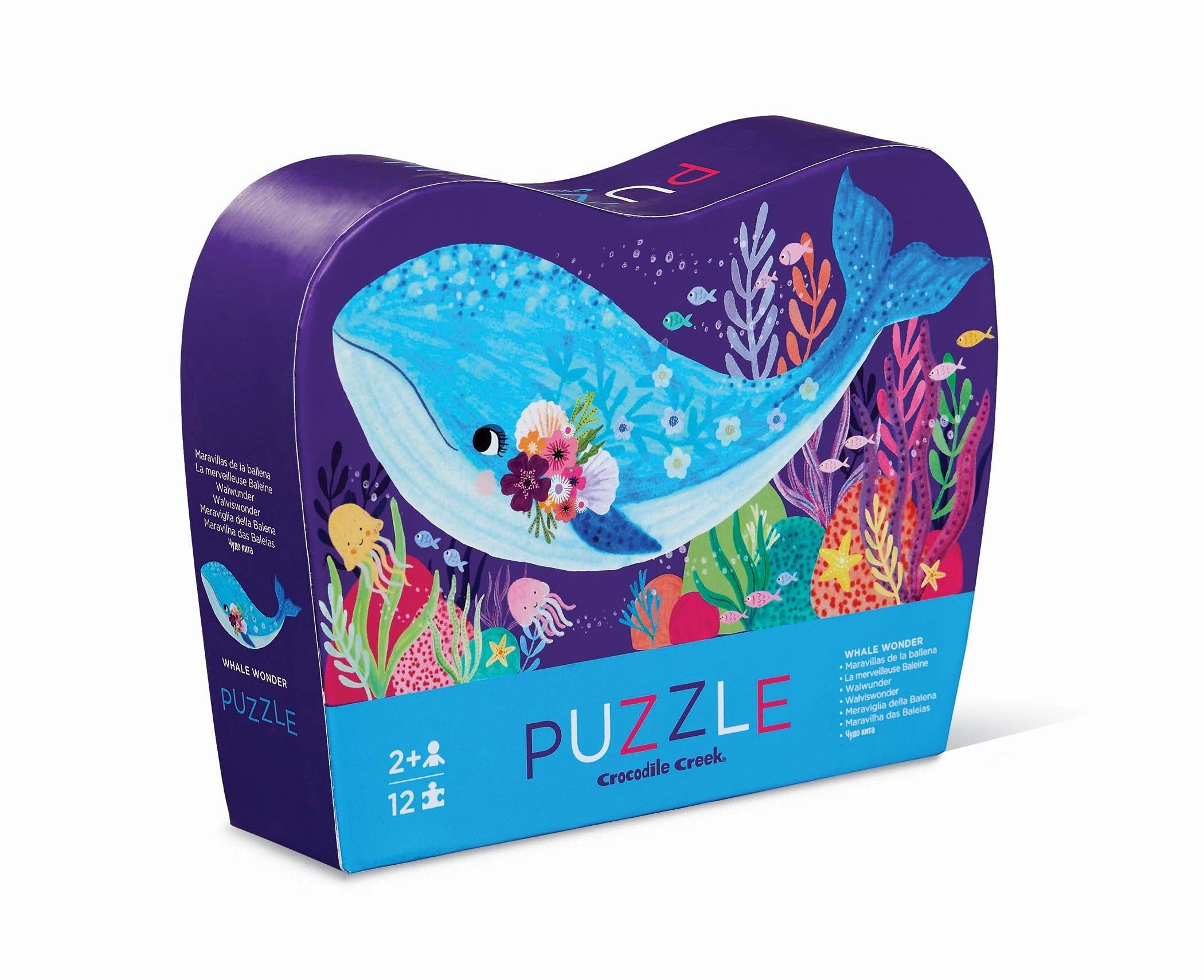 Crocodile Creek 12 Piece Mini Shaped Puzzle Whale Wonder