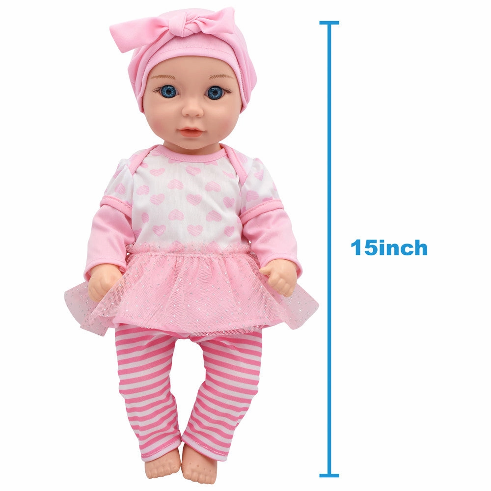 Cuddle Kids 15-inch - Pink Tutu Love N' Feed Playset