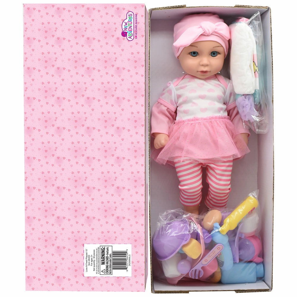 Cuddle Kids 15-inch - Pink Tutu Love N' Feed Playset