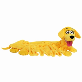 Cuddleuppets Playful Yellow Dog - 2-In-1 Plush Puppet & Blanket