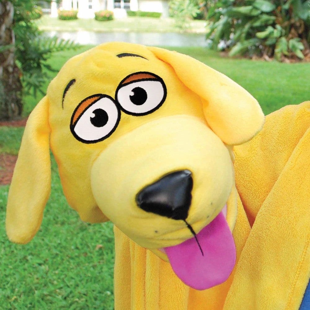 Cuddleuppets Playful Yellow Dog - 2-In-1 Plush Puppet & Blanket