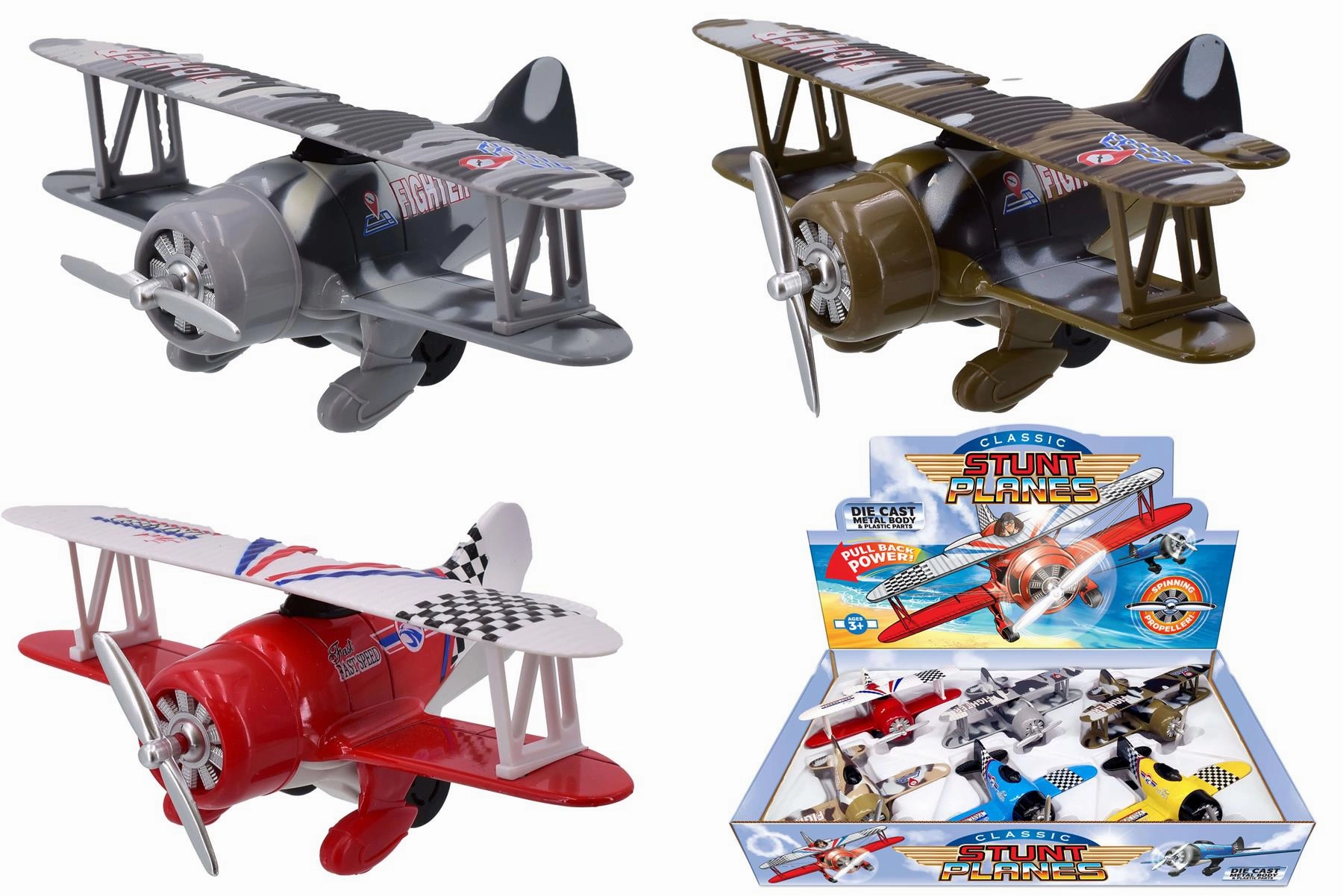Die-Cast Classic Wing Plane Model Toy (Assorted Colours)