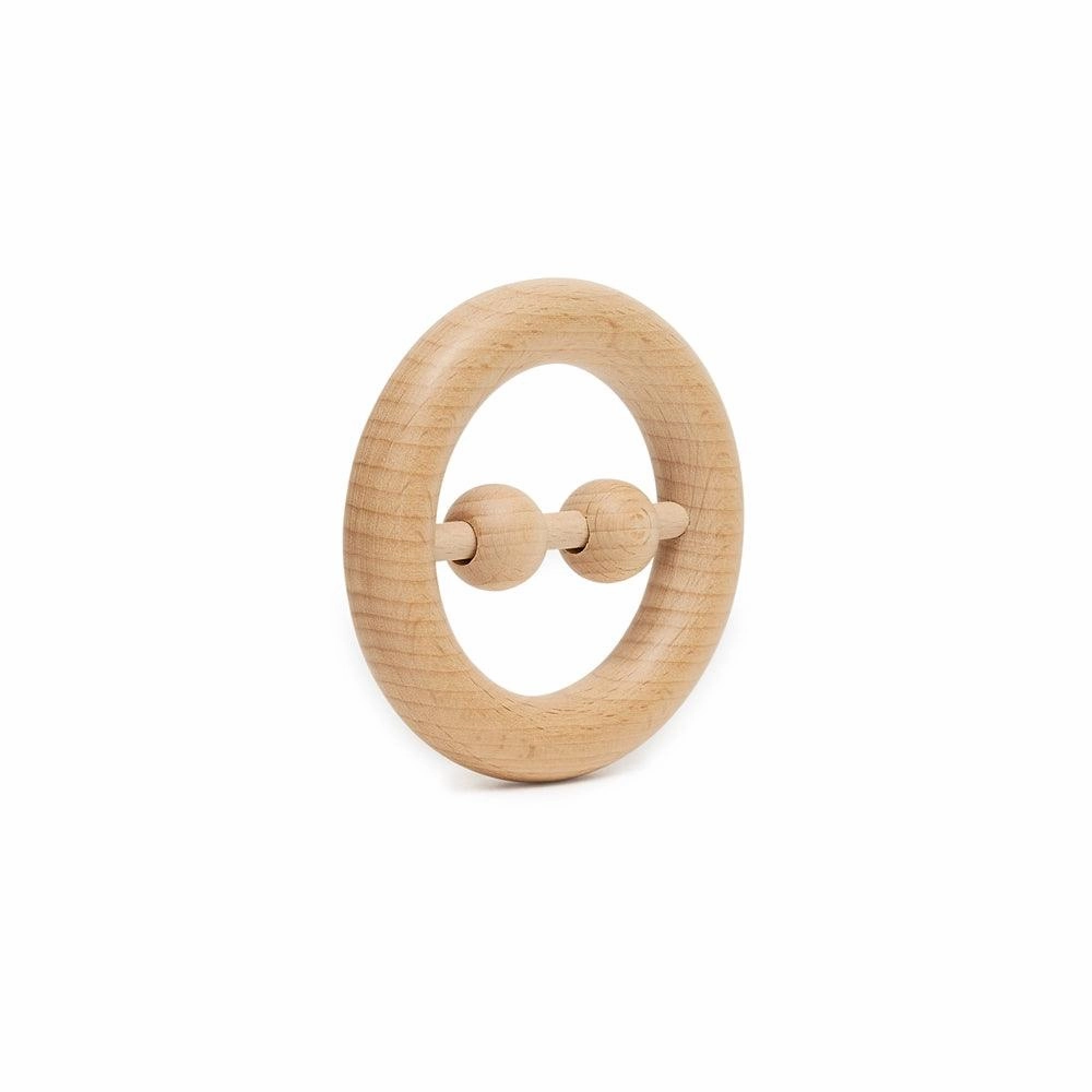 Disc Shaped Wooden Rattle and Teether