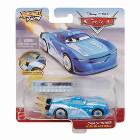 Disney Cars Xrs Rocket Racing Cam Spinner With Blast Wall