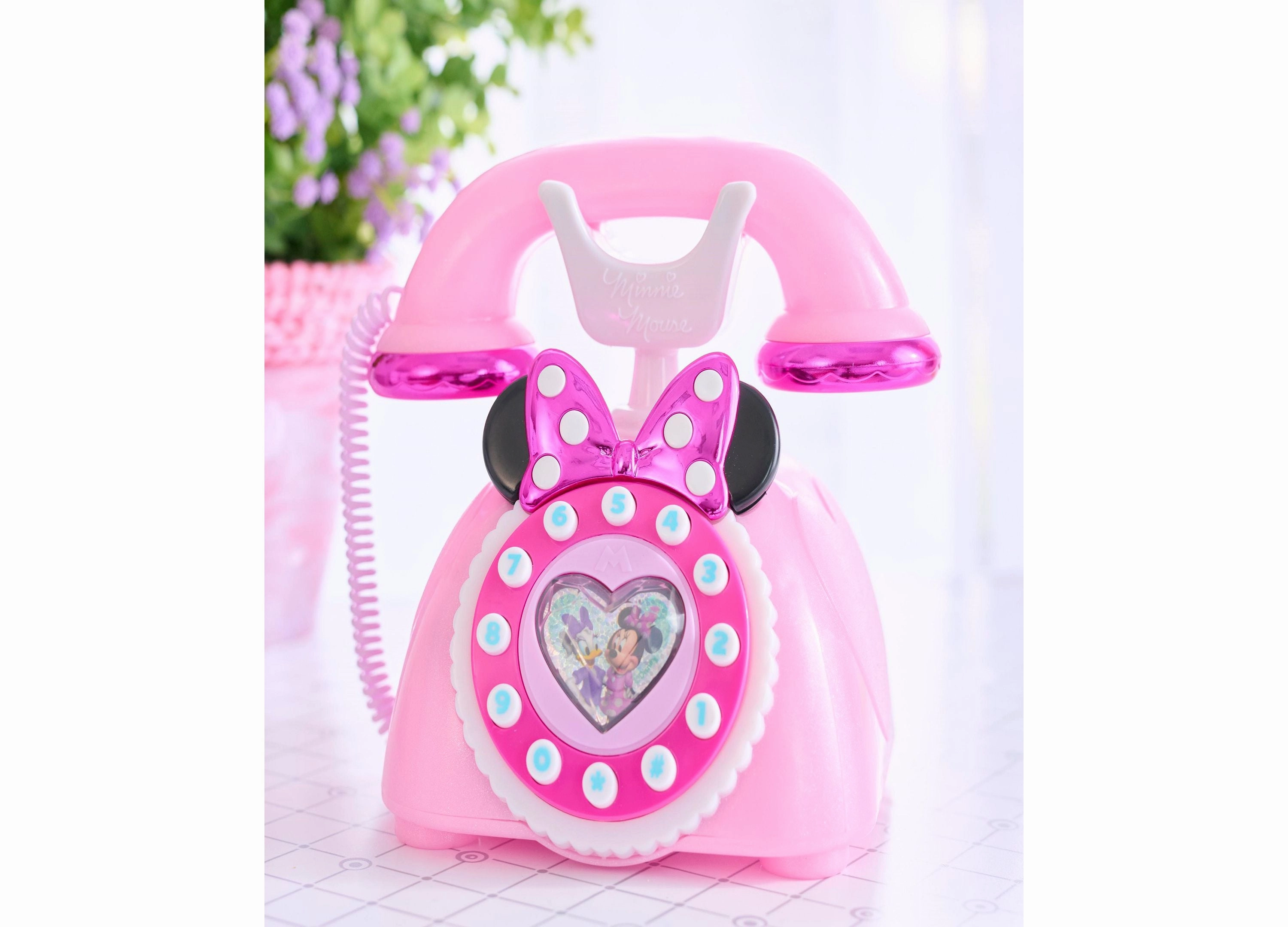 Disney Junior Minnie Mouse Ring Me Rotary Phone  Iridescent Pink