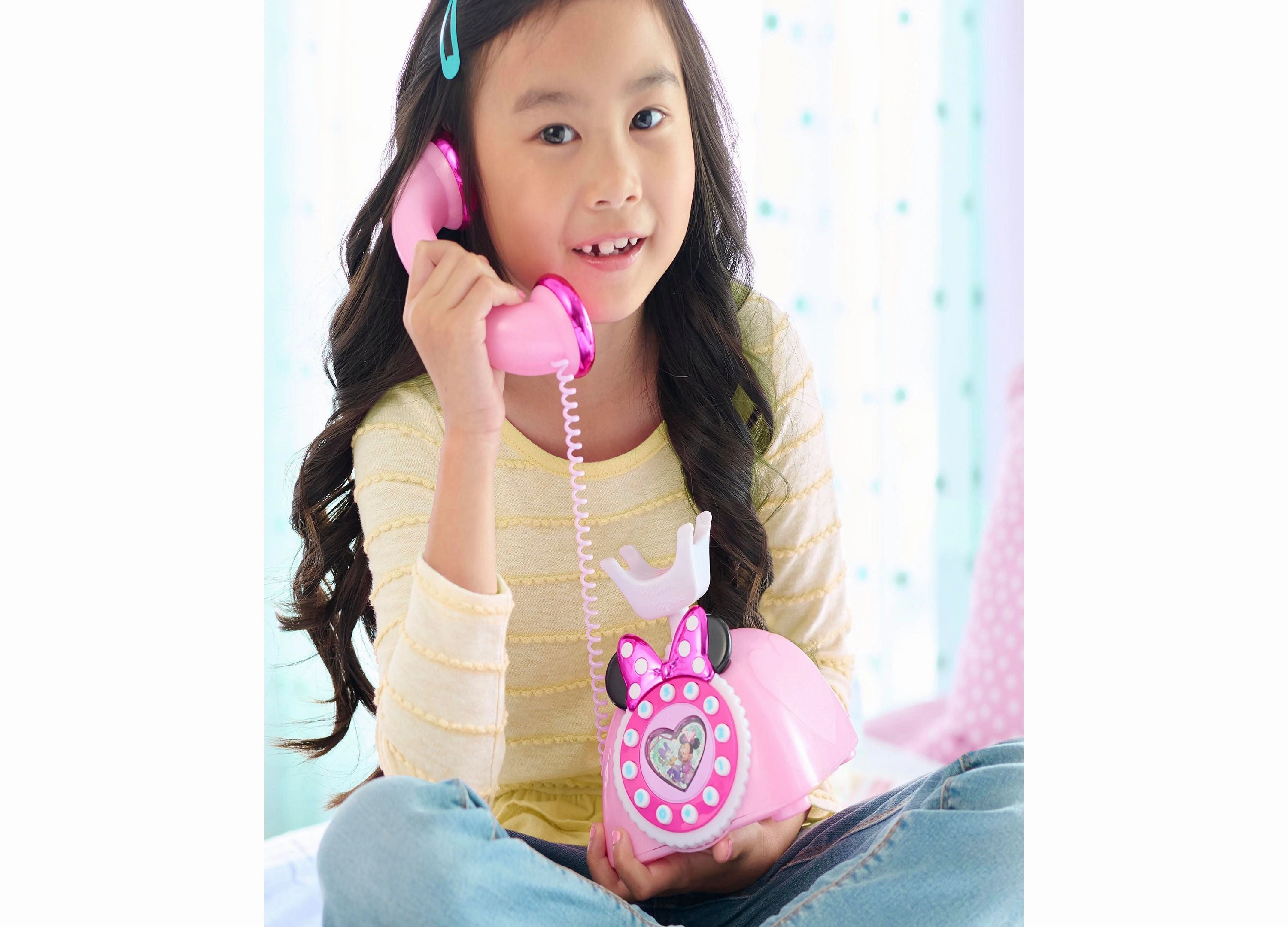 Disney Junior Minnie Mouse Ring Me Rotary Phone  Iridescent Pink