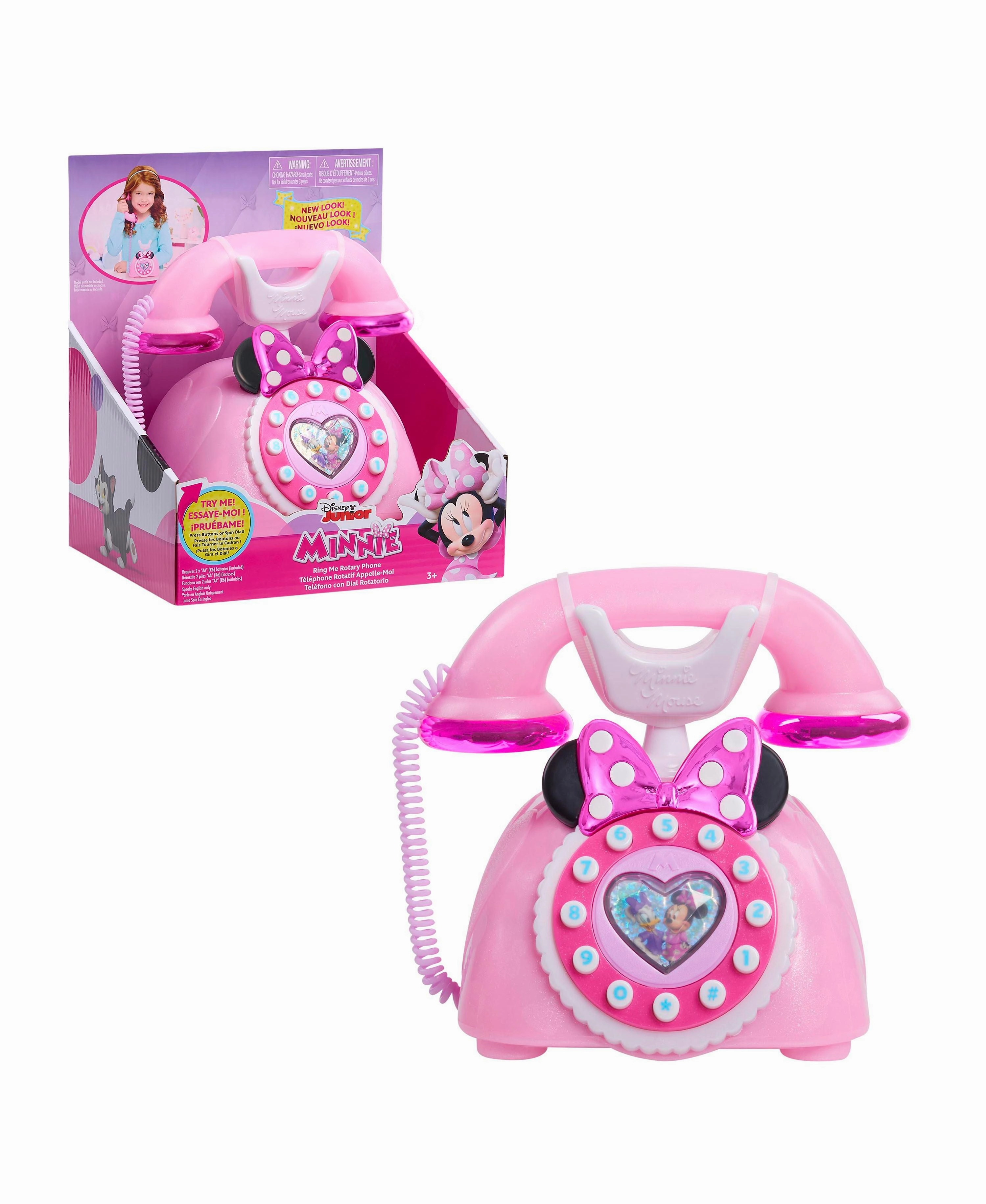 Disney Junior Minnie Mouse Ring Me Rotary Phone  Iridescent Pink