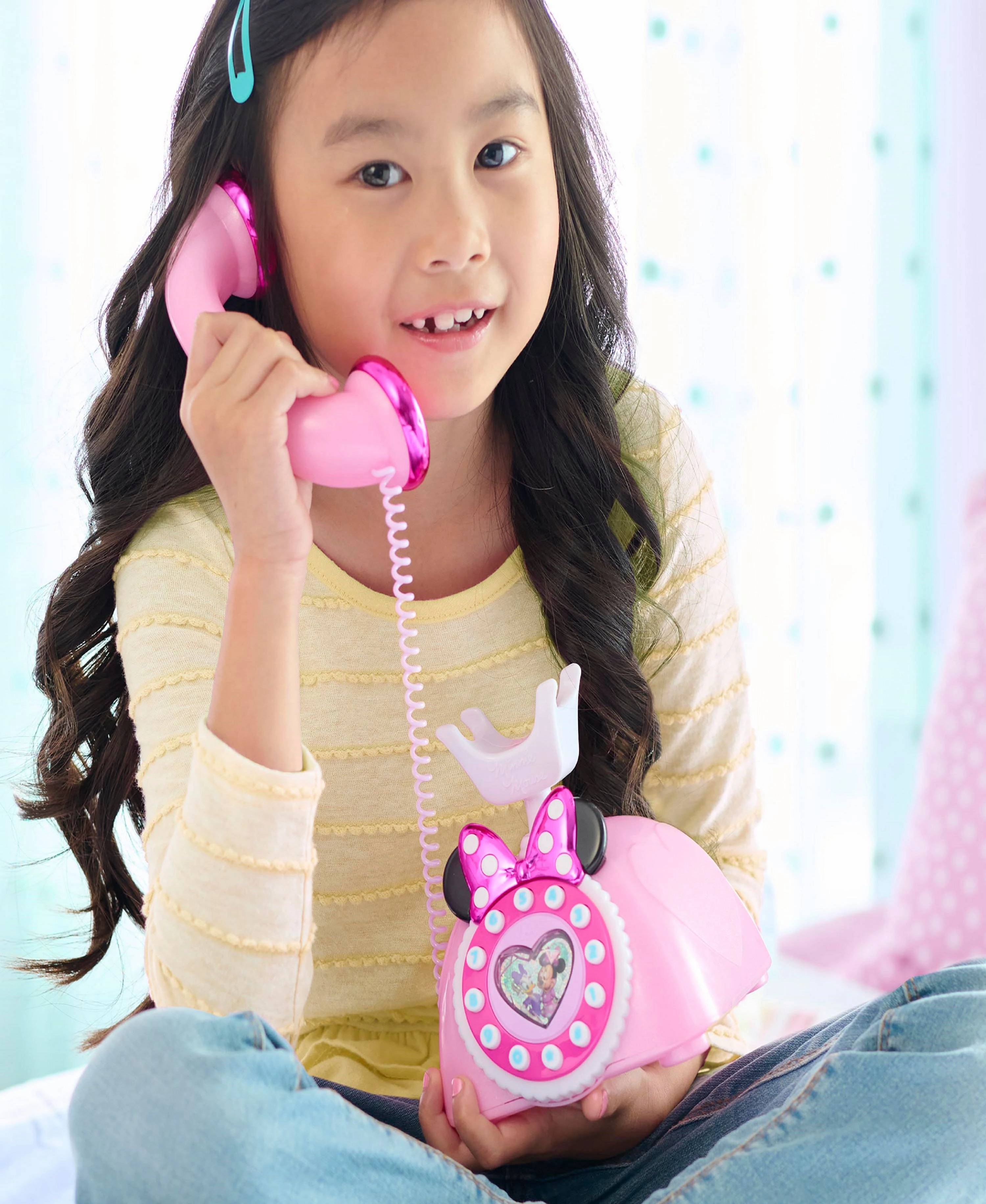 Disney Junior Minnie Mouse Ring Me Rotary Phone  Iridescent Pink