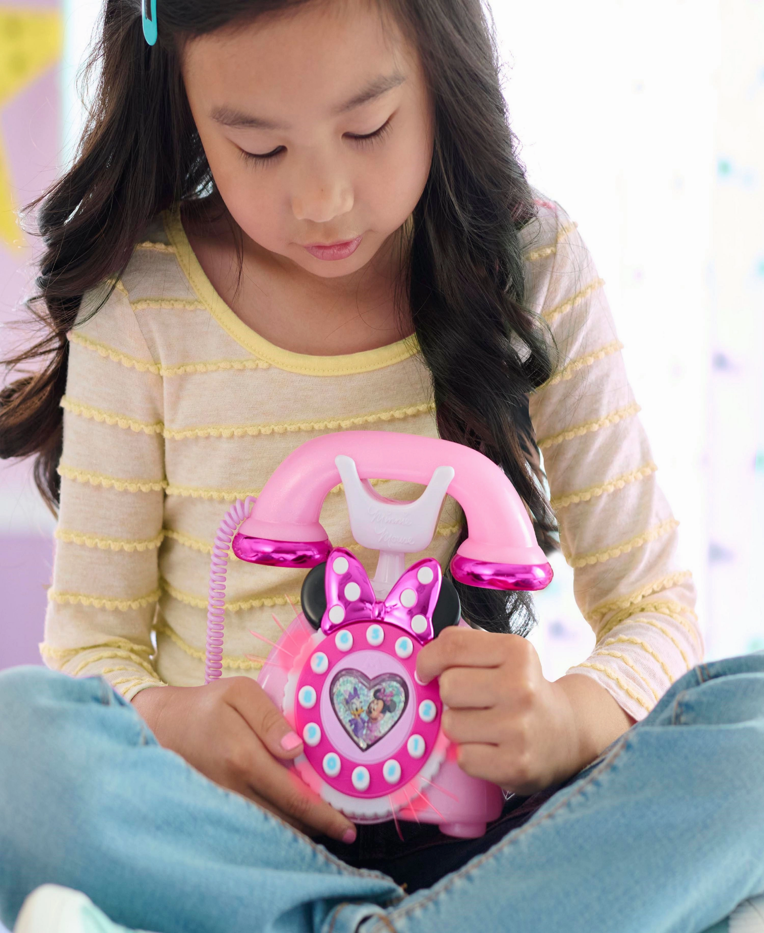 Disney Junior Minnie Mouse Ring Me Rotary Phone  Iridescent Pink