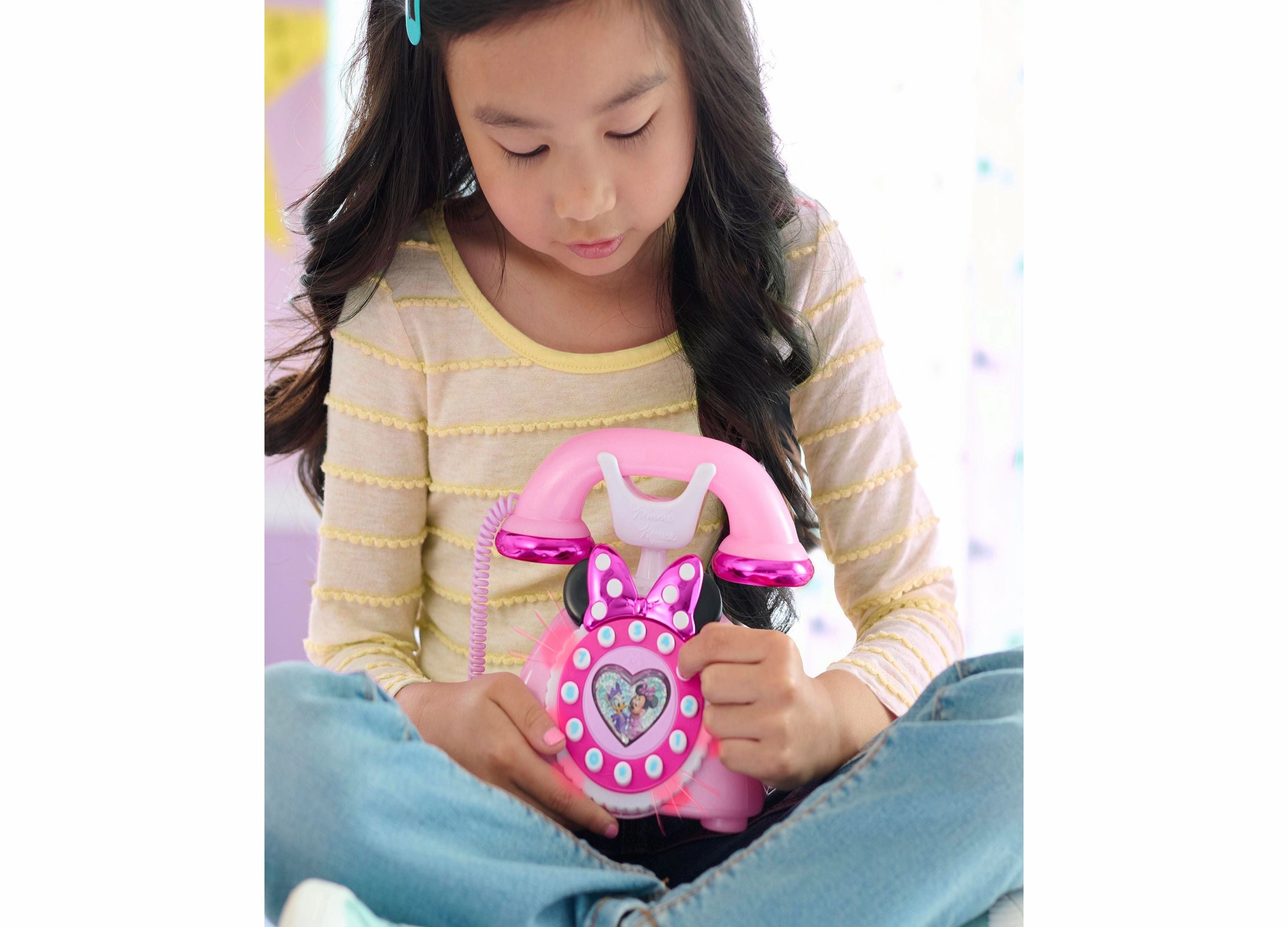 Disney Junior Minnie Mouse Ring Me Rotary Phone  Iridescent Pink