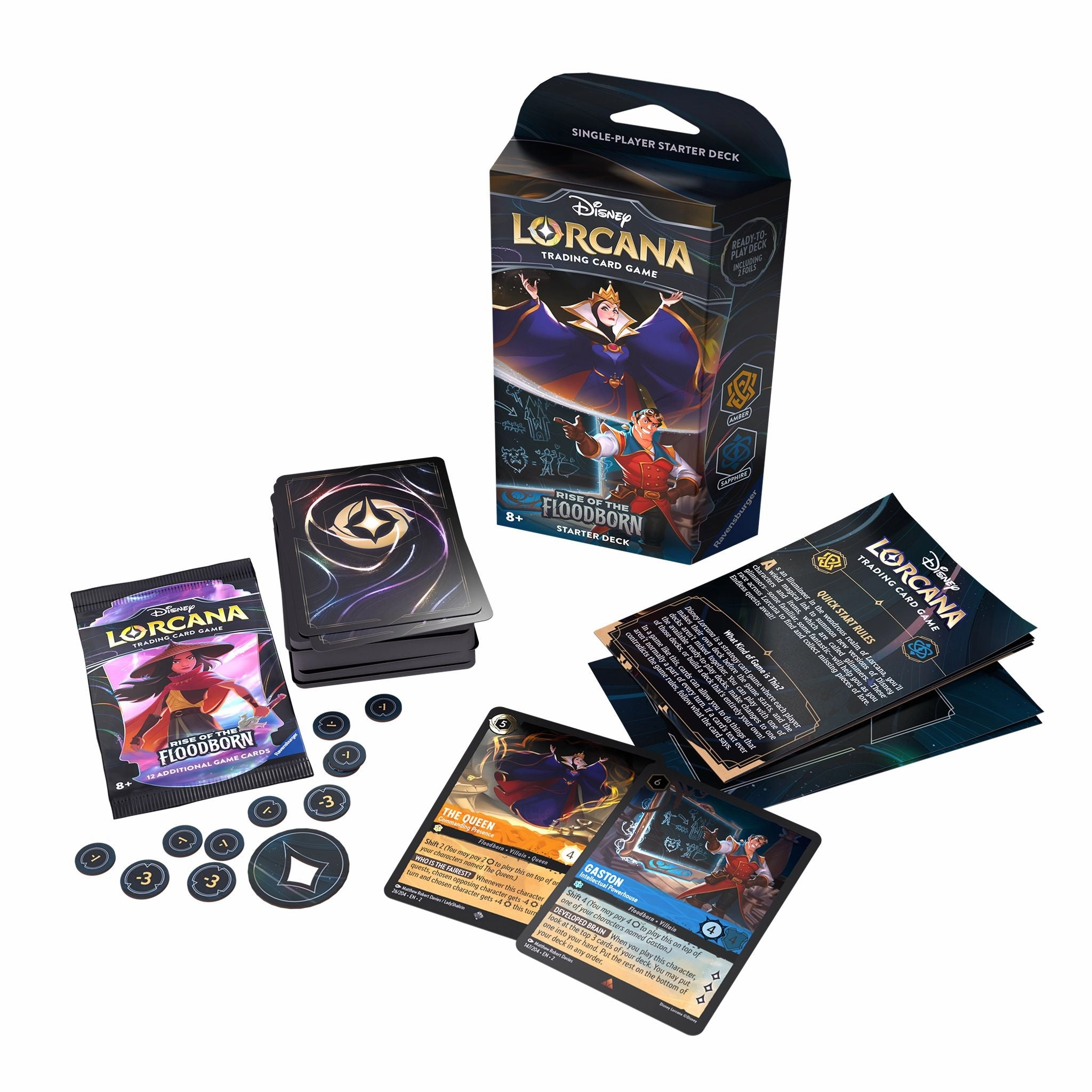 Disney Lorcana TCG S2 Rise Of Floodborn Starter Deck  Amber & Sapphire