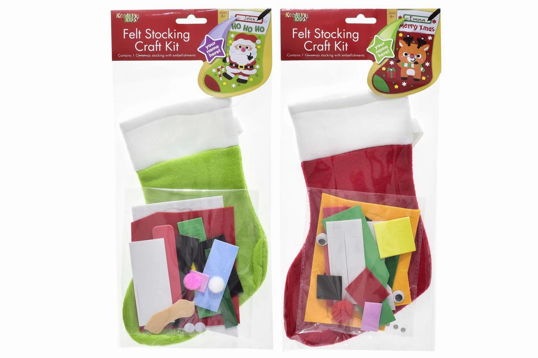 DIY Christmas Felt Stocking Crafting Kit (Assorted Designs)