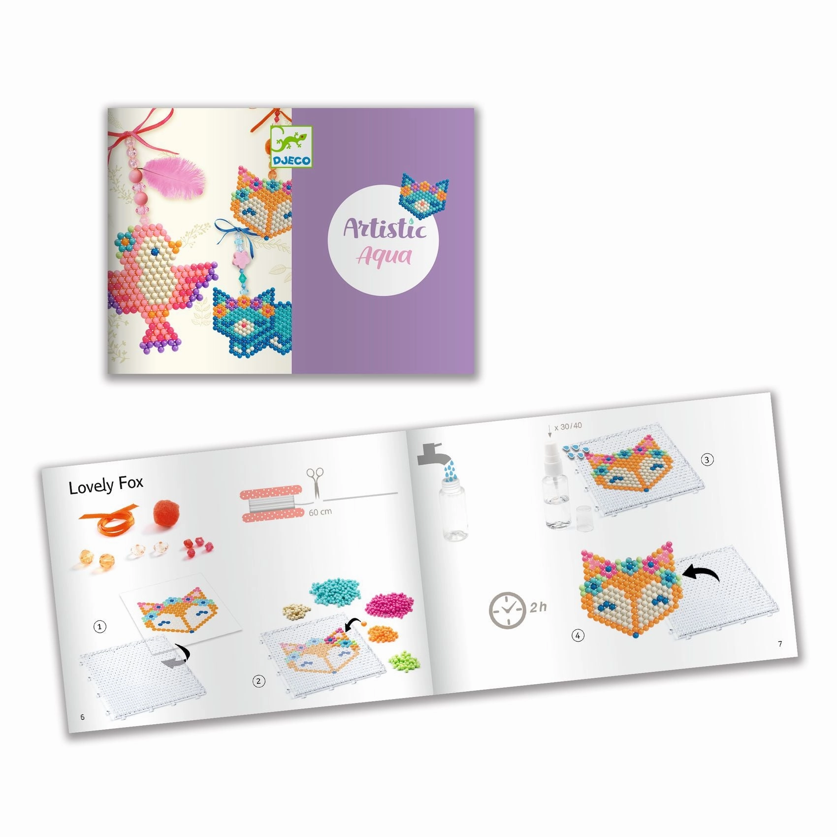 Djeco Artistic Aqua Create 3 Animal Themed Pendants for Ages 6 and Up