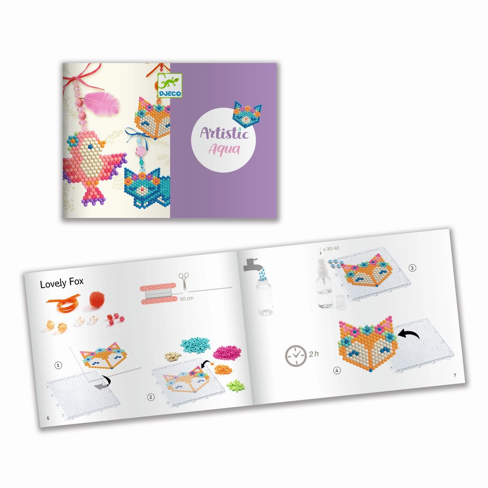 Djeco Artistic Aqua Create 3 Animal Themed Pendants for Ages 6 and Up