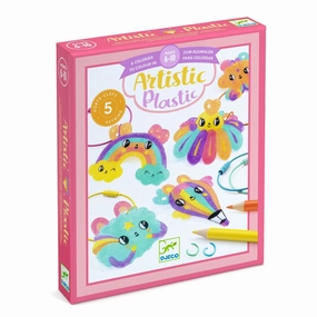 Djeco Artistic Shrink Plastic Create 5 Kawaii Keyrings for Ages 6 & Up