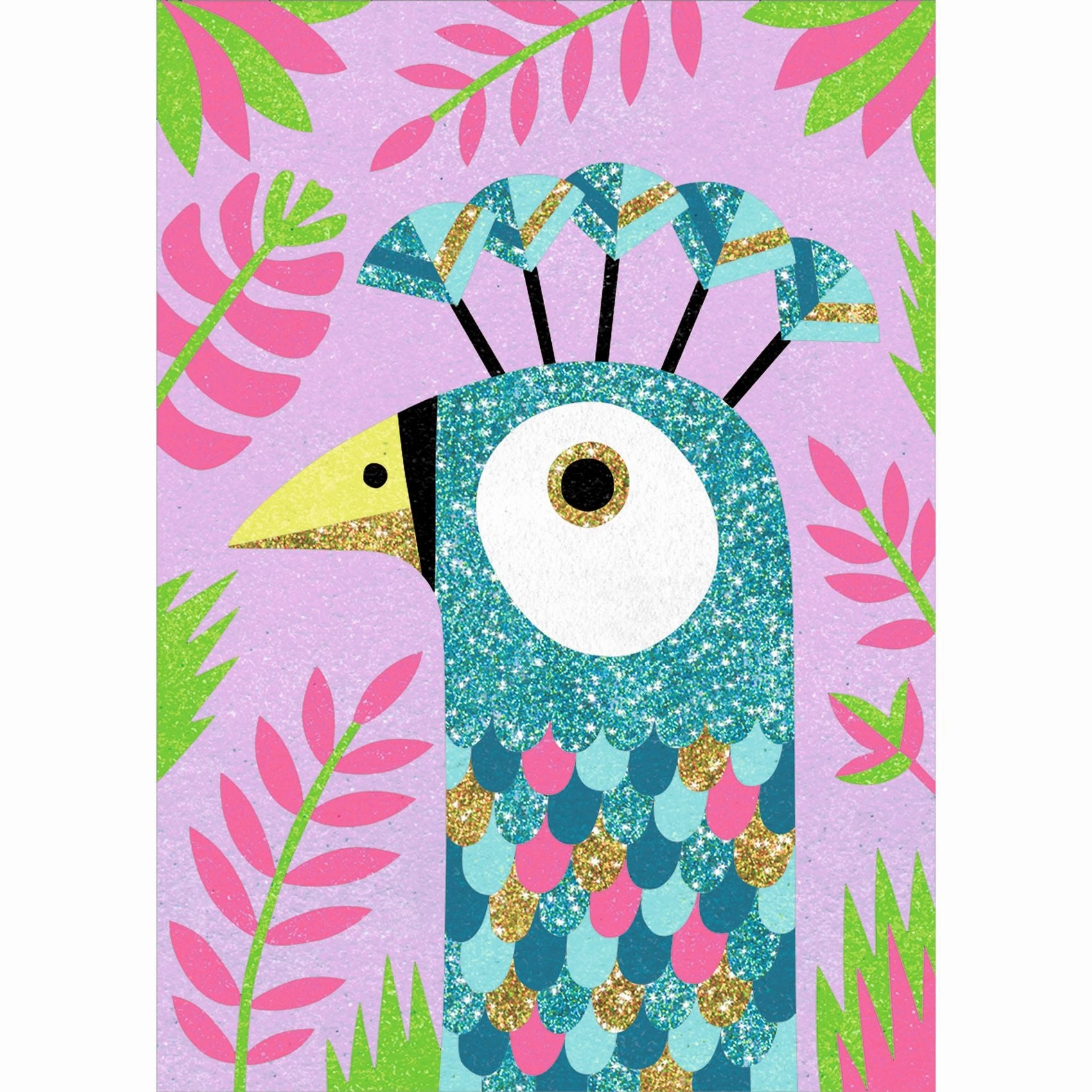 Djeco Dazzling Birds Sand & Glitter Boards Craft Kit for Ages 6 and Up