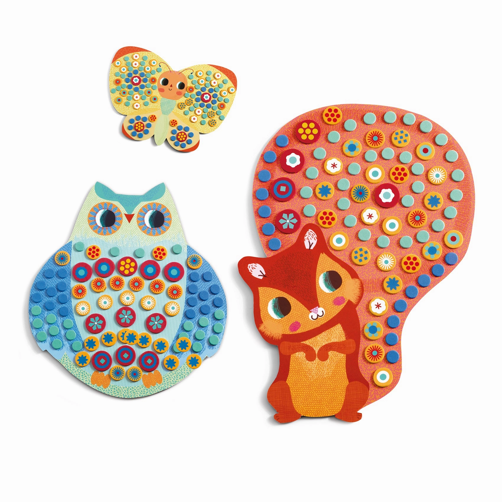 Djeco Decorate Cute Animals Children's Mosaic Kit for Ages 3 and Up