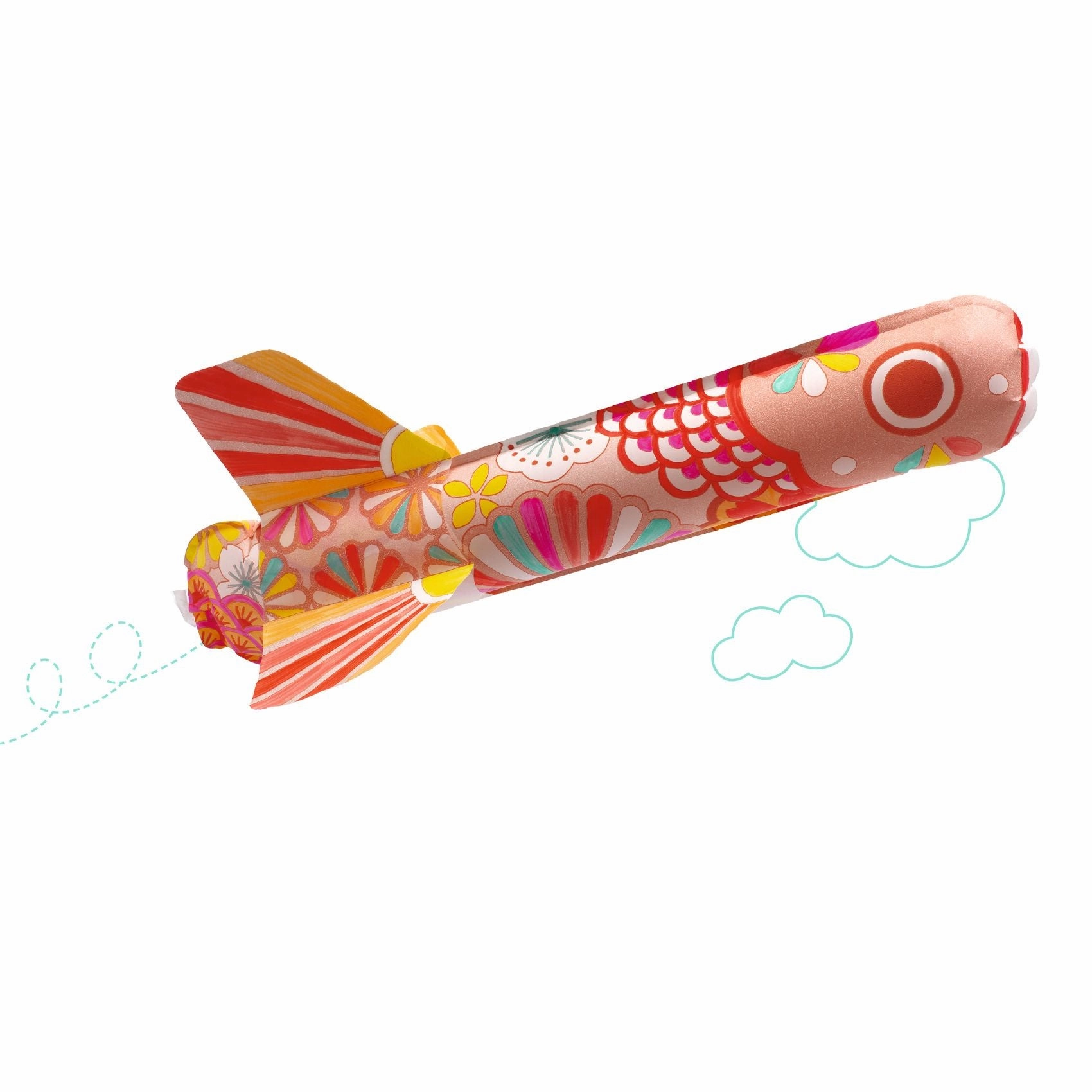 Djeco Do it Yourself Colour in 3 Inflatable Flying Fish for Age 4 & Up